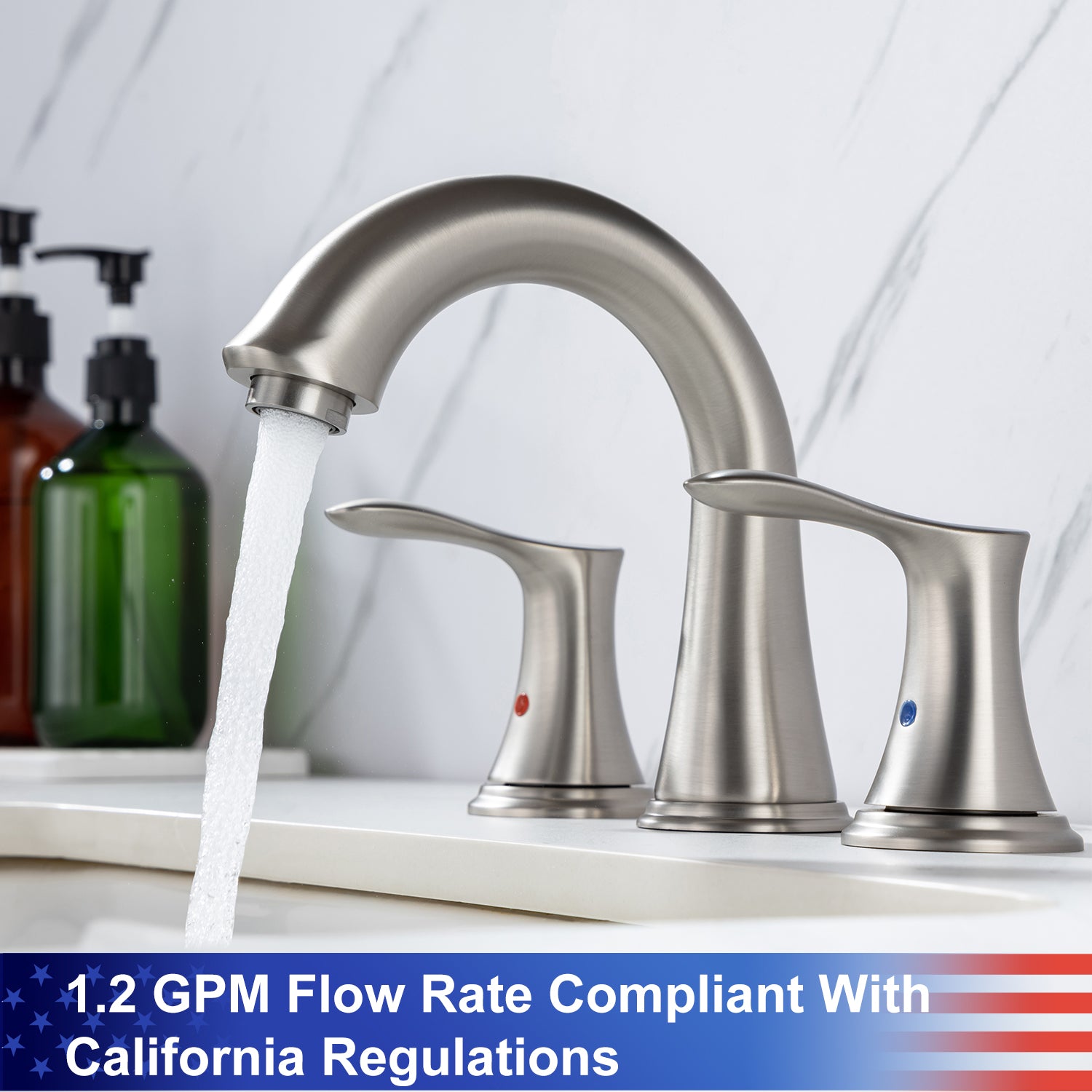 1.2 GPM Flow Rate Compliant With
California Regulations