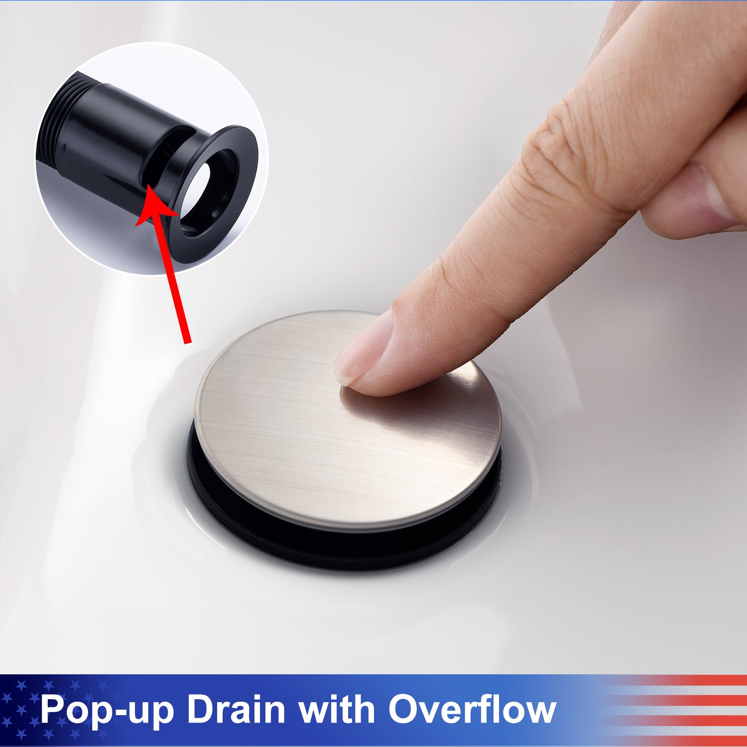Pop-up Drain with Overflow