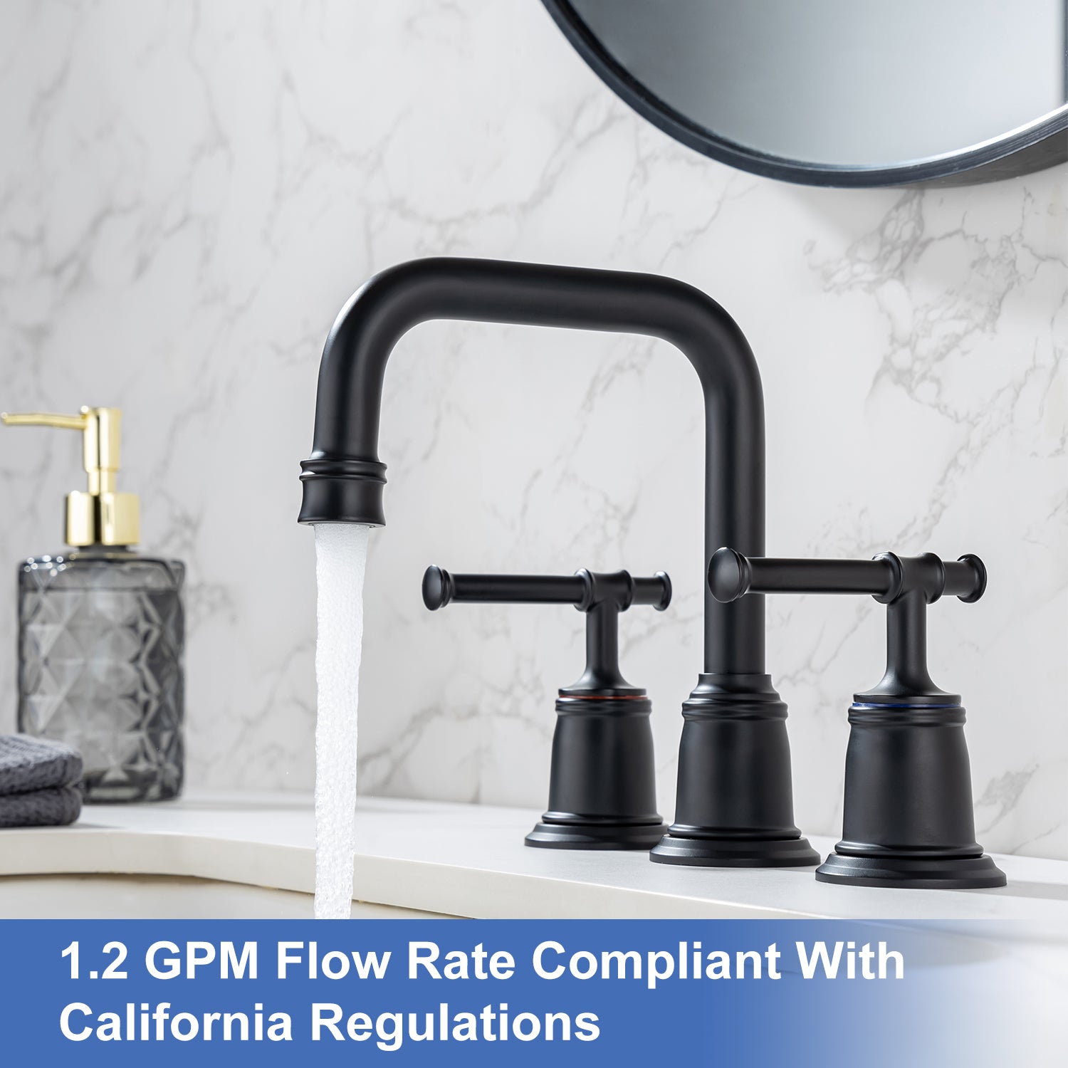 2-Handle Widespread Bathroom Faucet with Drain Assembly (S83008)
