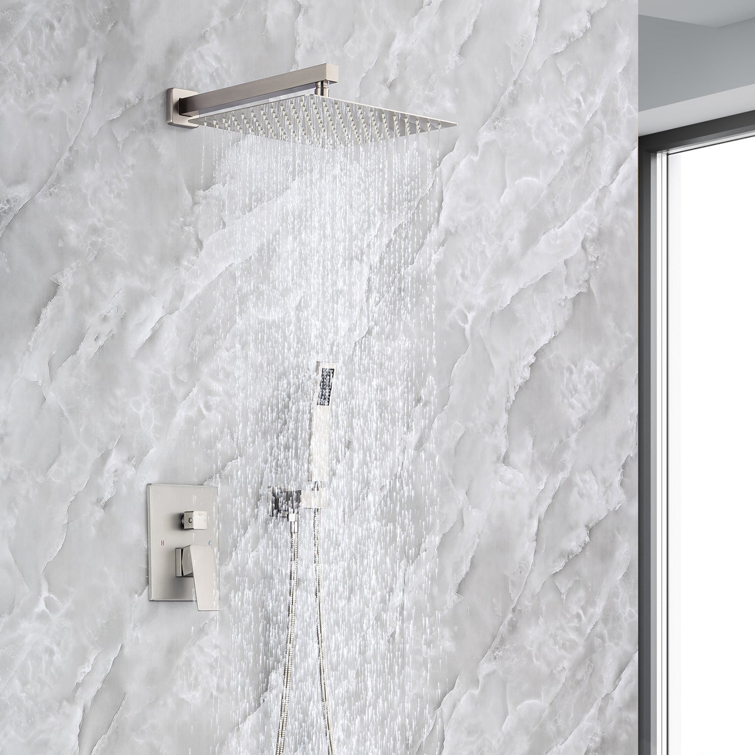  Wall-Mount Square Shower Faucet