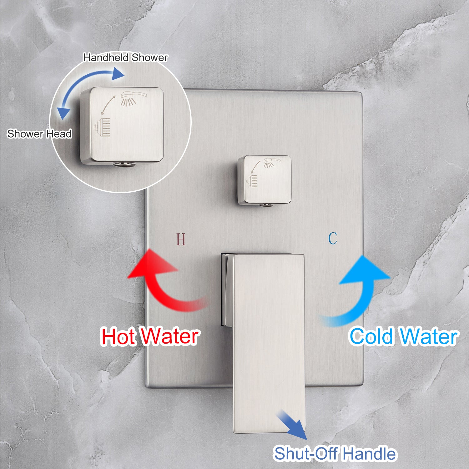 Shower Head 2-way Wall-Mount