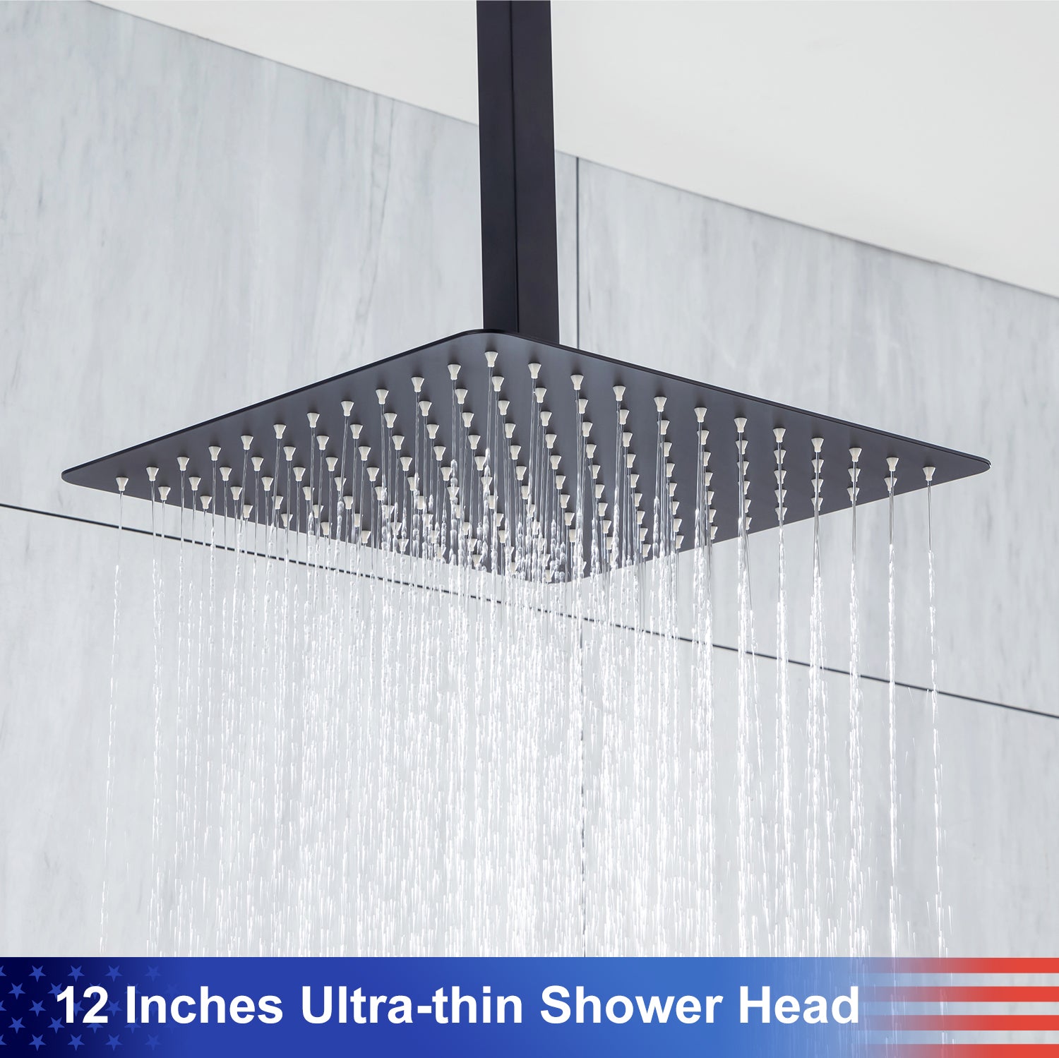 12" Shower Head 2-way Ceiling-Mount Square Shower Faucet with Rough-in Valve RX95102-12