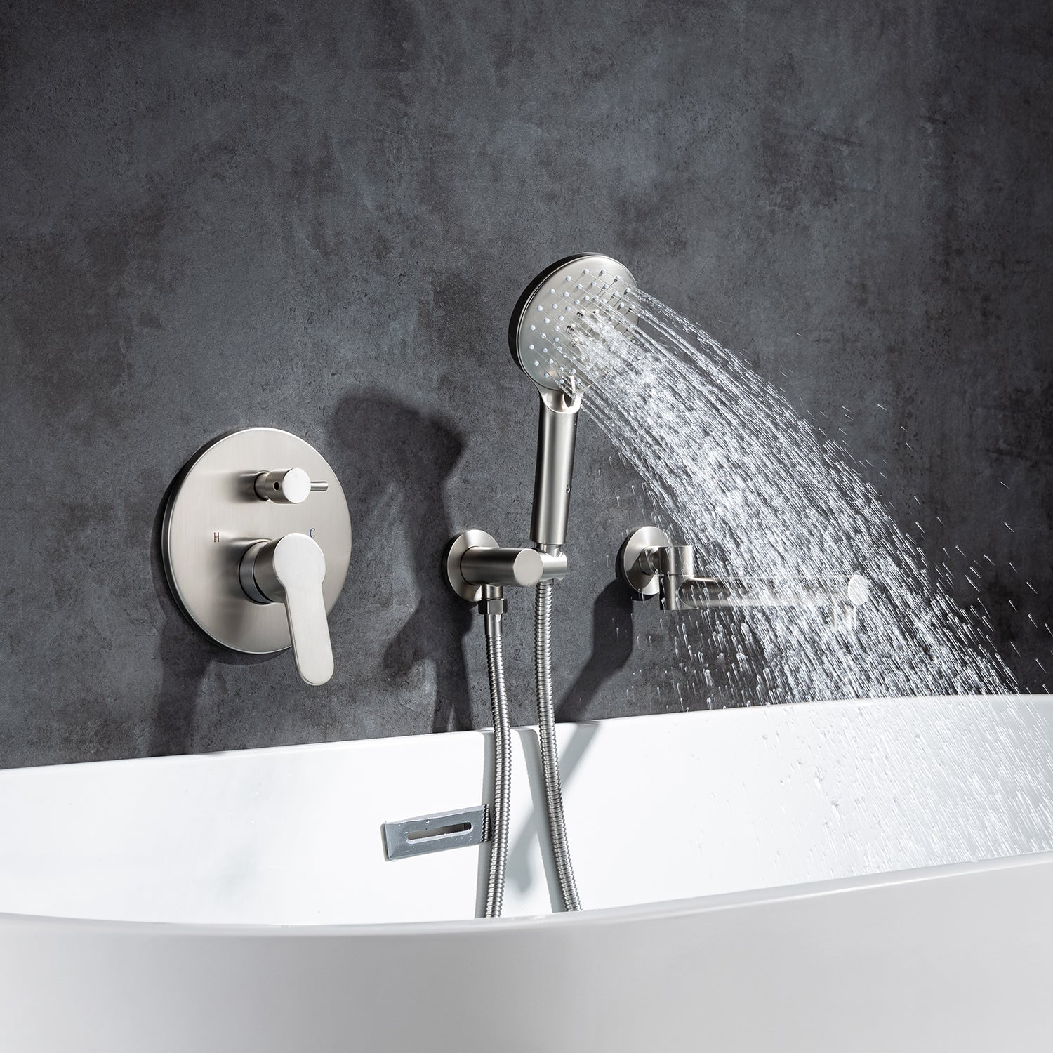 Roman Tub Faucet Polished Chrome Shower