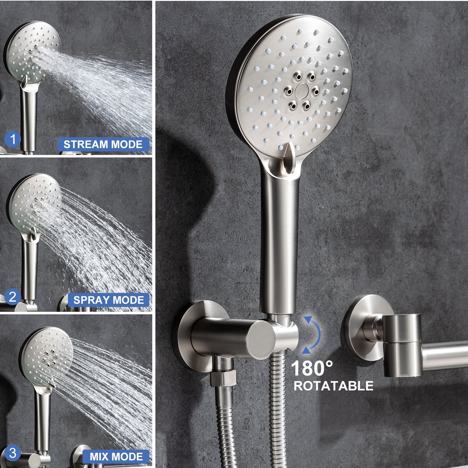  Roman Tub Faucet Rotatable Shower