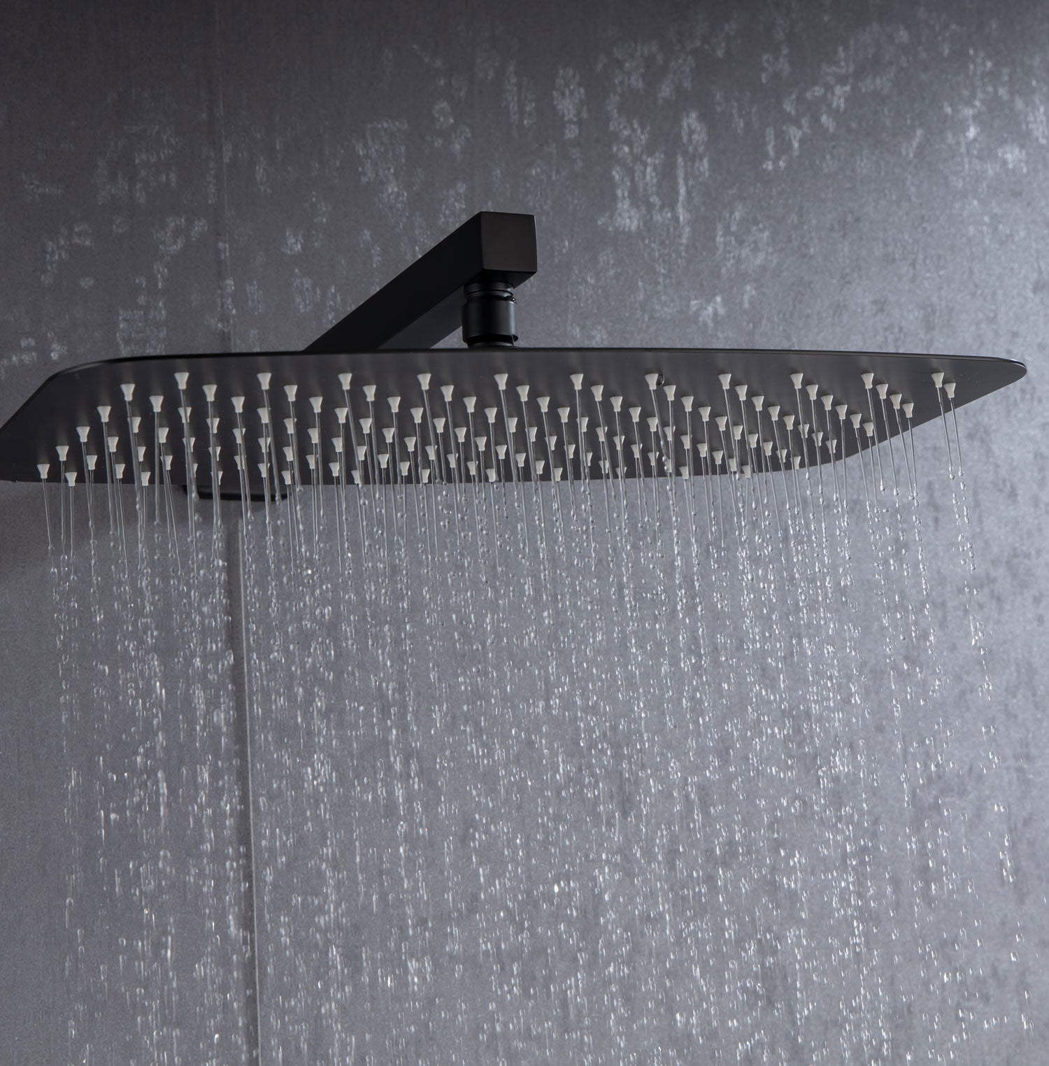 Pommeau de douche carré à 2 voies et montage mural de 12 po avec robinet d'arrêt RX97202-12
