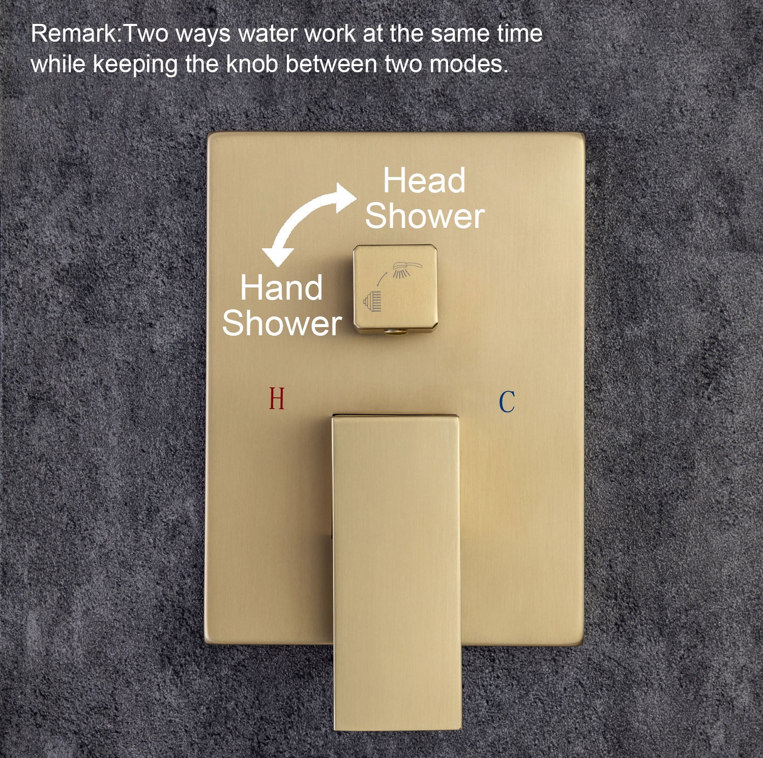 12" Square 2-Way Wall-Mount Shower System with Rough-in Valve (S97202)