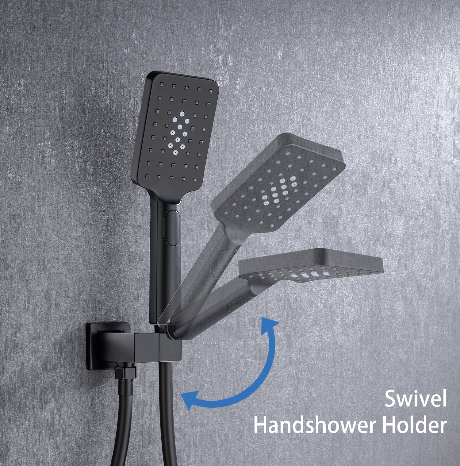 12" Square 3-Way Wall-Mount Shower System with Rough-in Valve