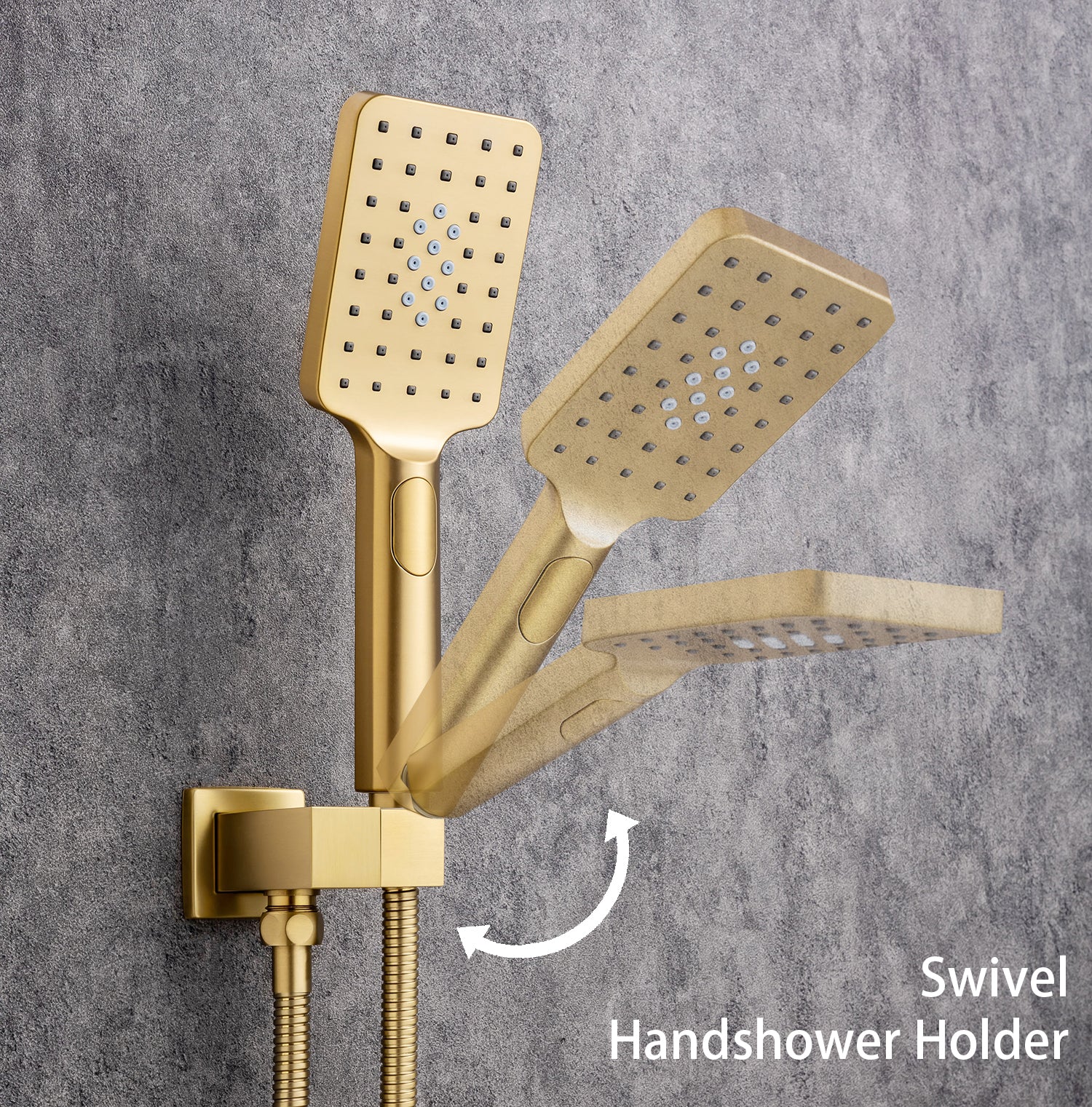 12" Square 3-Way Wall-Mount Shower System with Rough-in Valve