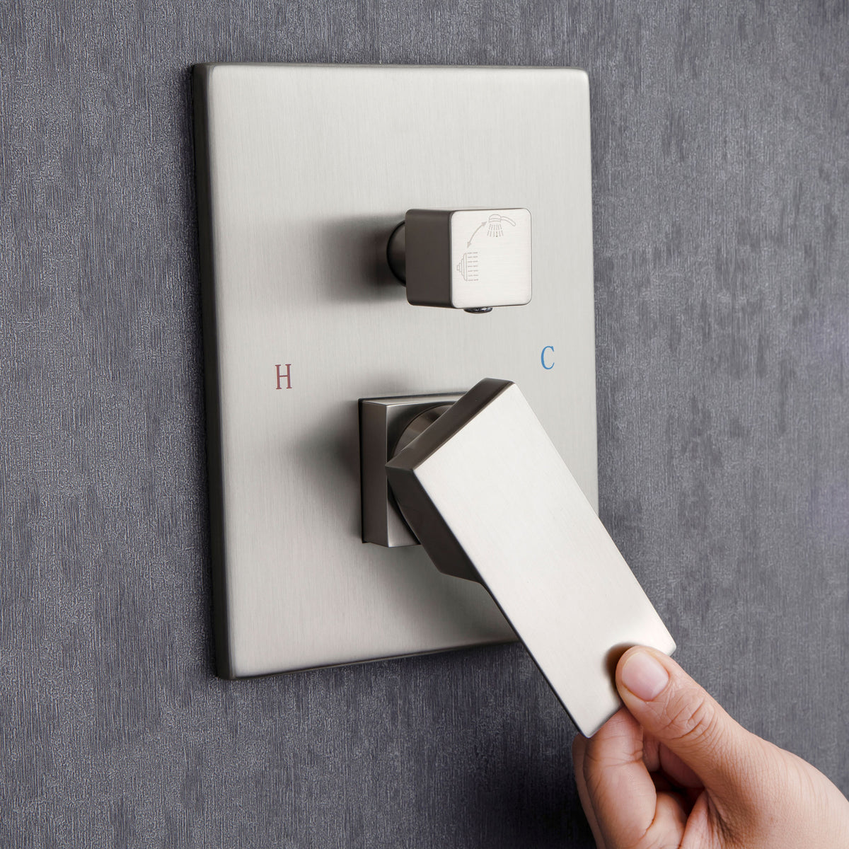 RAINLEX 12 in. Square Wall-Mount Complete Shower System with Rough-In Valve