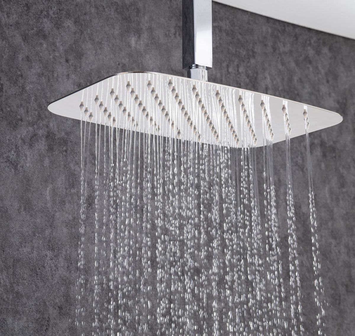 RAINLEX 12 in. Square Wall-Mount Complete Shower System with Rough-In Valve