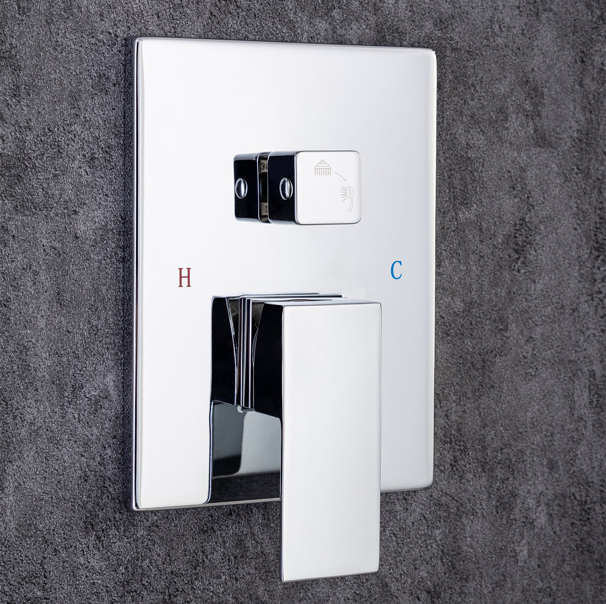RAINLEX 12 in. Square Wall-Mount Complete Shower System with Rough-In Valve