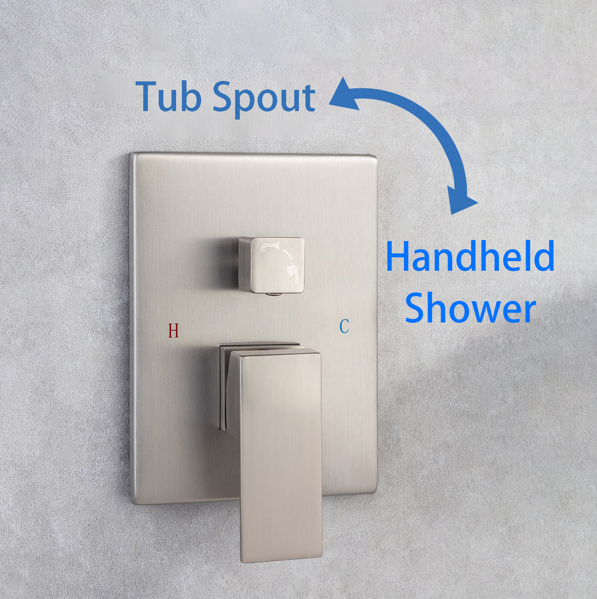 RAINLEX Single-Handle Wall-Mount Waterfall Tub Faucet with Handheld Shower