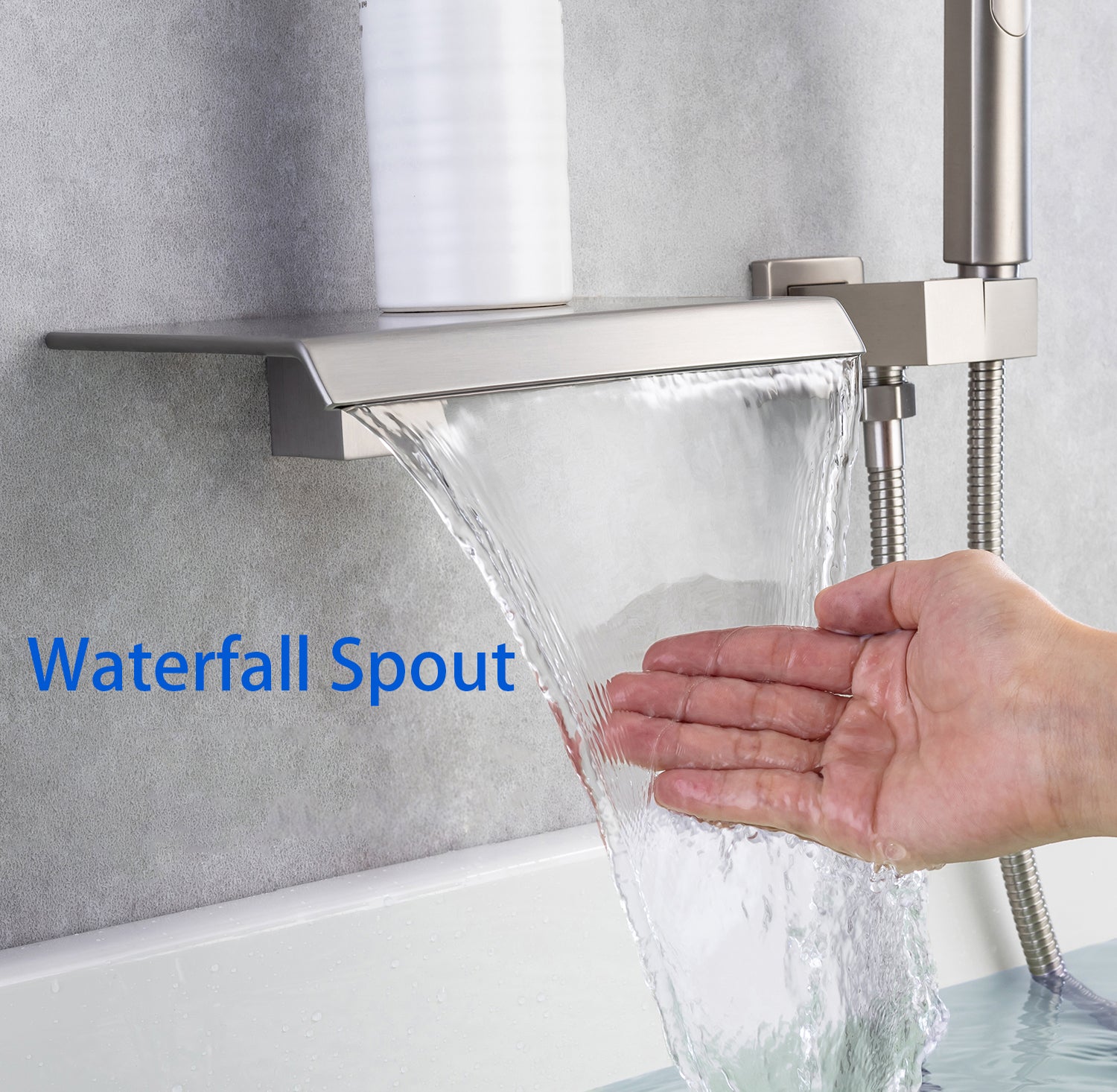 Waterfall Single-Handle Wall Mounted Tub Faucet With Handheld Shower RX97207