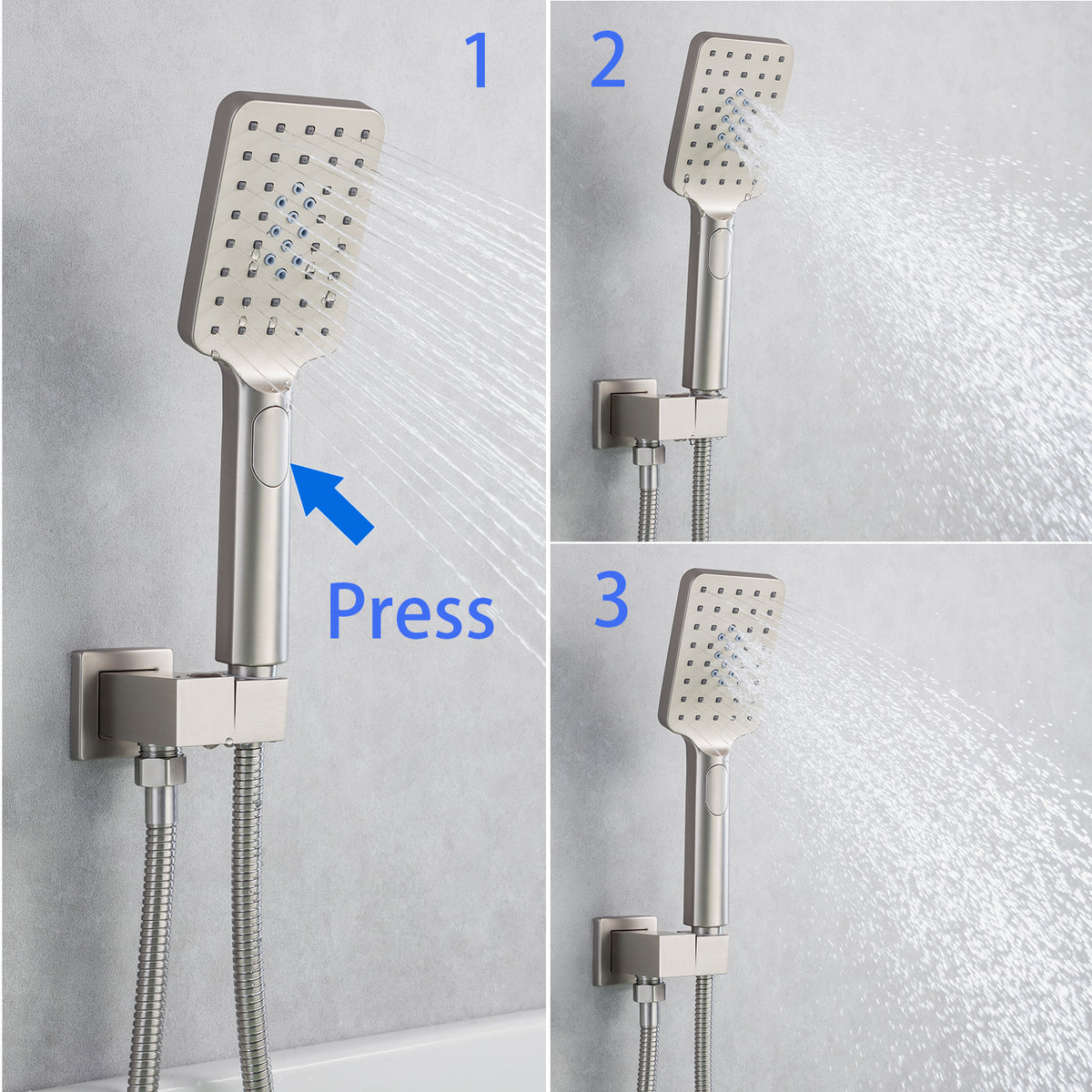 RAINLEX Single-Handle Wall-Mount Waterfall Tub Faucet with Handheld Shower