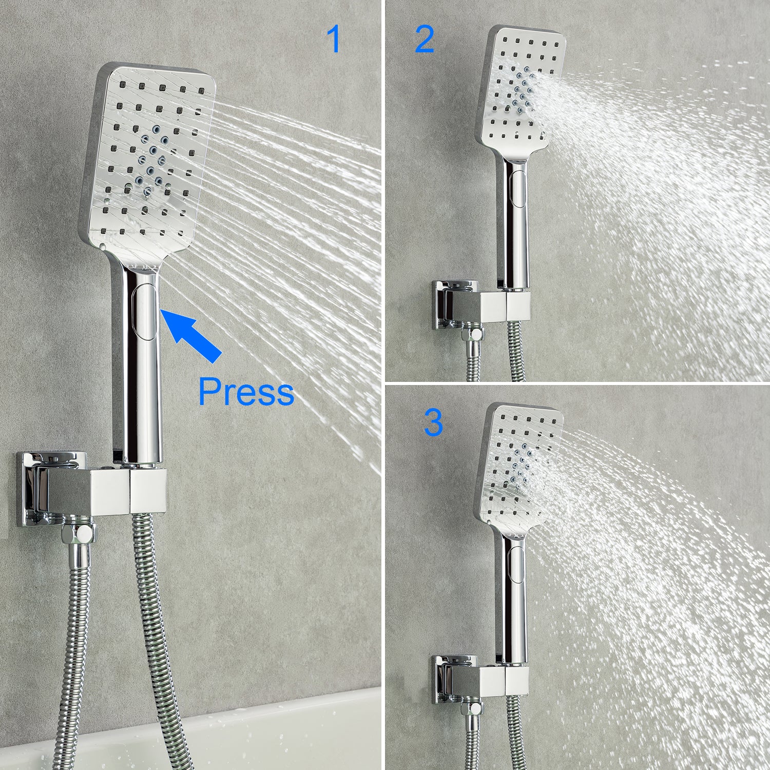 Waterfall Single-Handle Wall Mounted Tub Faucet With Handheld Shower RX97207