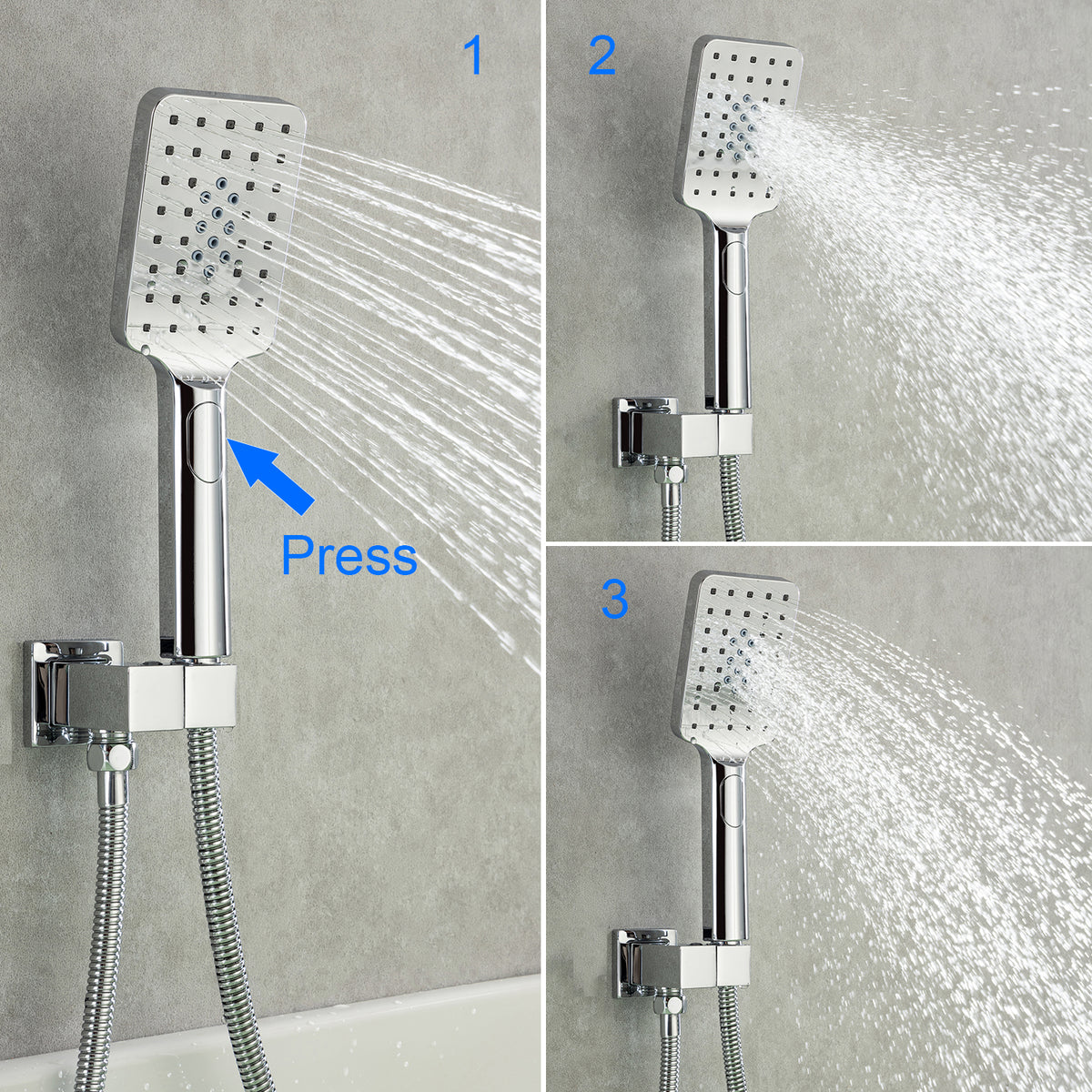 RAINLEX Single-Handle Wall-Mount Waterfall Tub Faucet with Handheld Shower