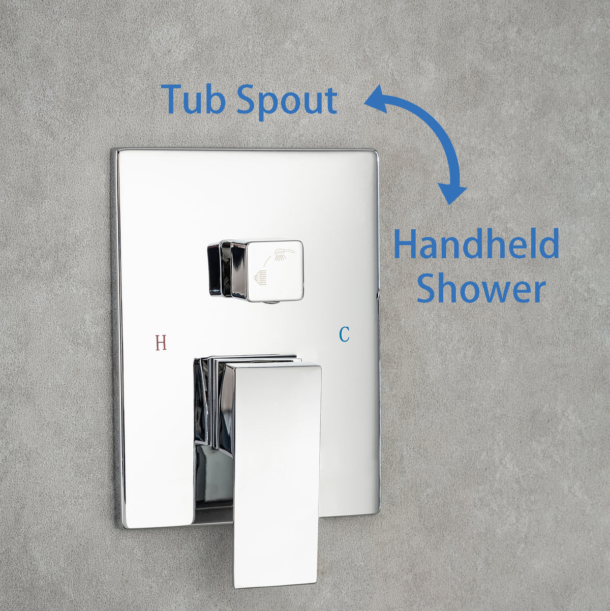 RAINLEX Single-Handle Wall-Mount Waterfall Tub Faucet with Handheld Shower