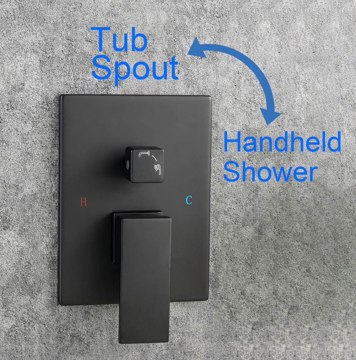 RAINLEX Single-Handle Wall-Mount Waterfall Tub Faucet with Handheld Shower