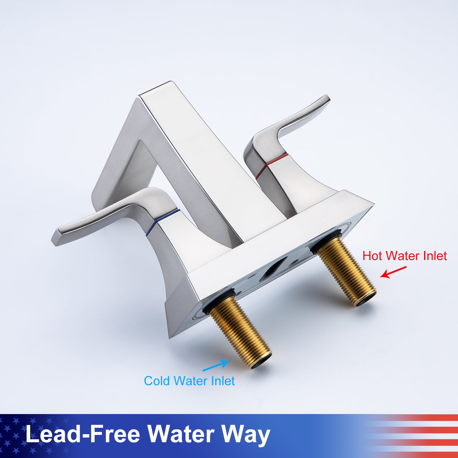 Rainlex 2-Handle Centerset Waterfall Bathroom Faucet with Drain Assembly