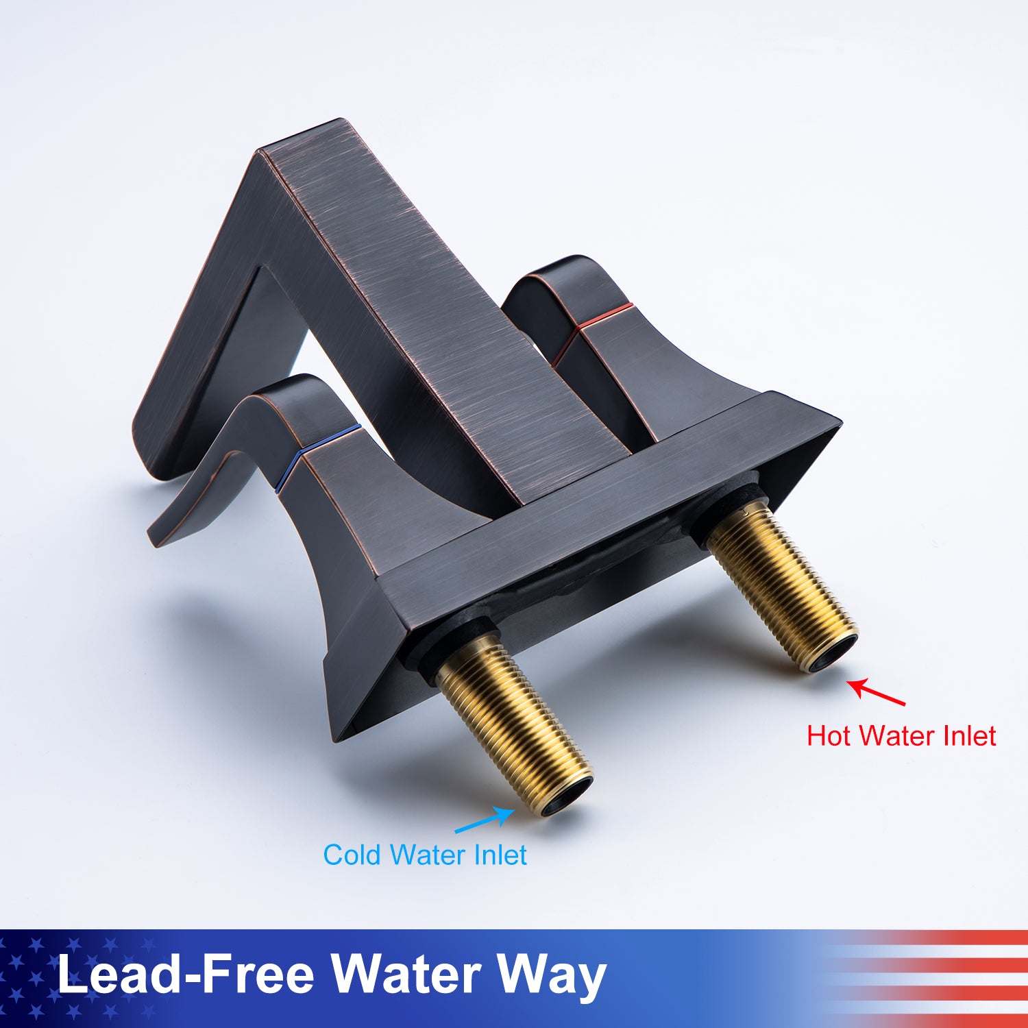 Rainlex 2-Handle Centerset Waterfall Bathroom Faucet with Drain Assembly