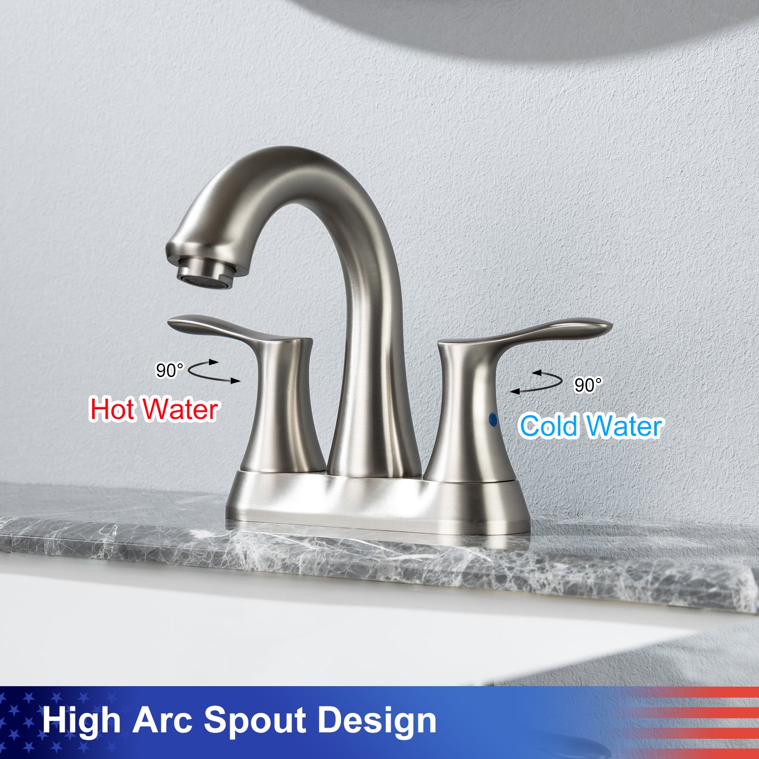 [Rainlex RX3007] Centerset Faucet 2-handle Bathroom Faucet with Drain Assembly