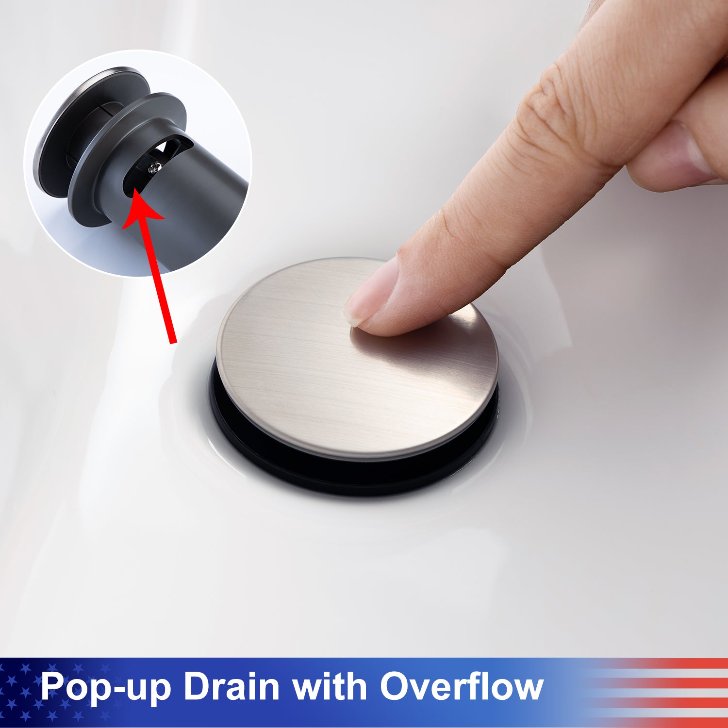 Pop-up Drain with Overflow