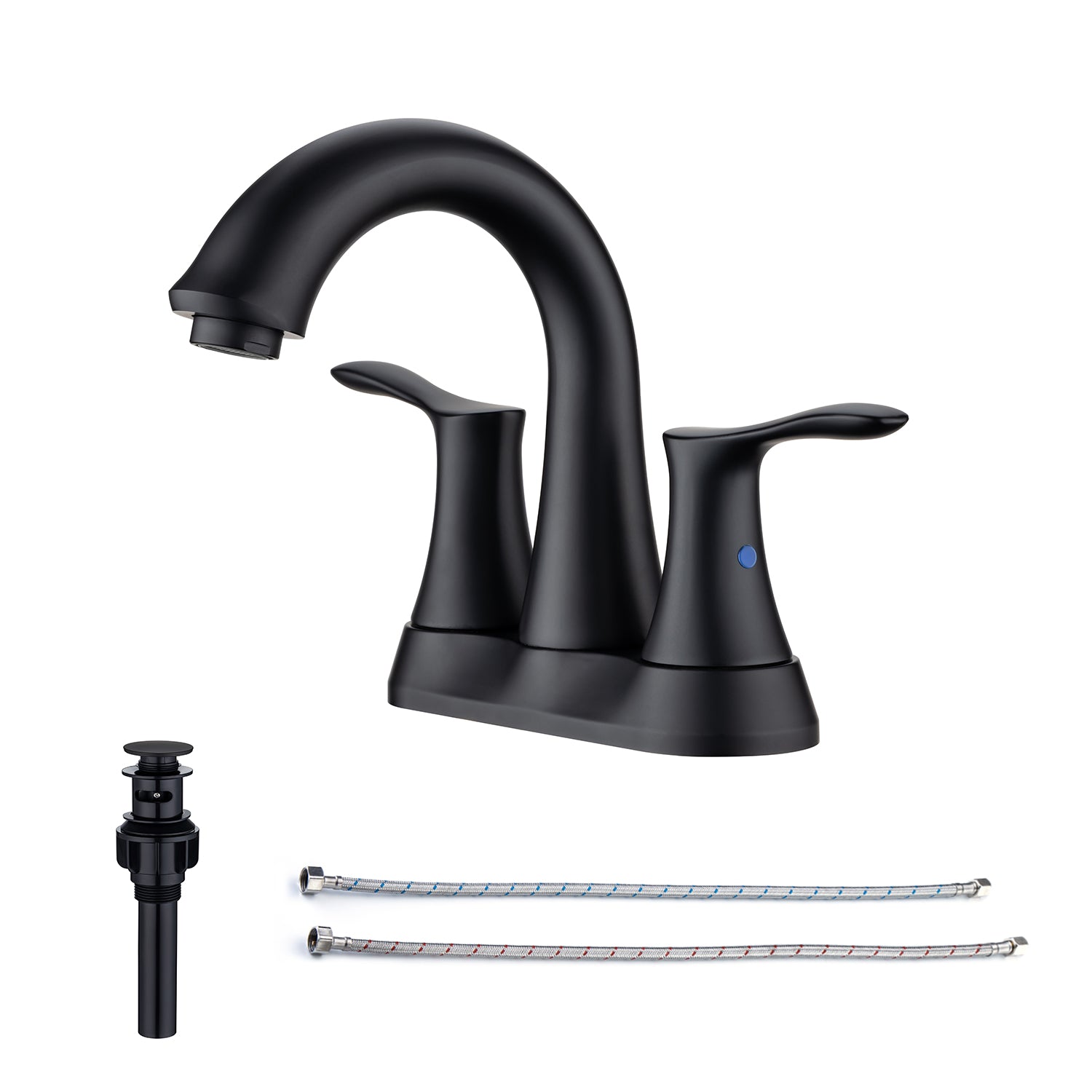 2-Handle Centerset Bathroom Faucet with Drain Assembly