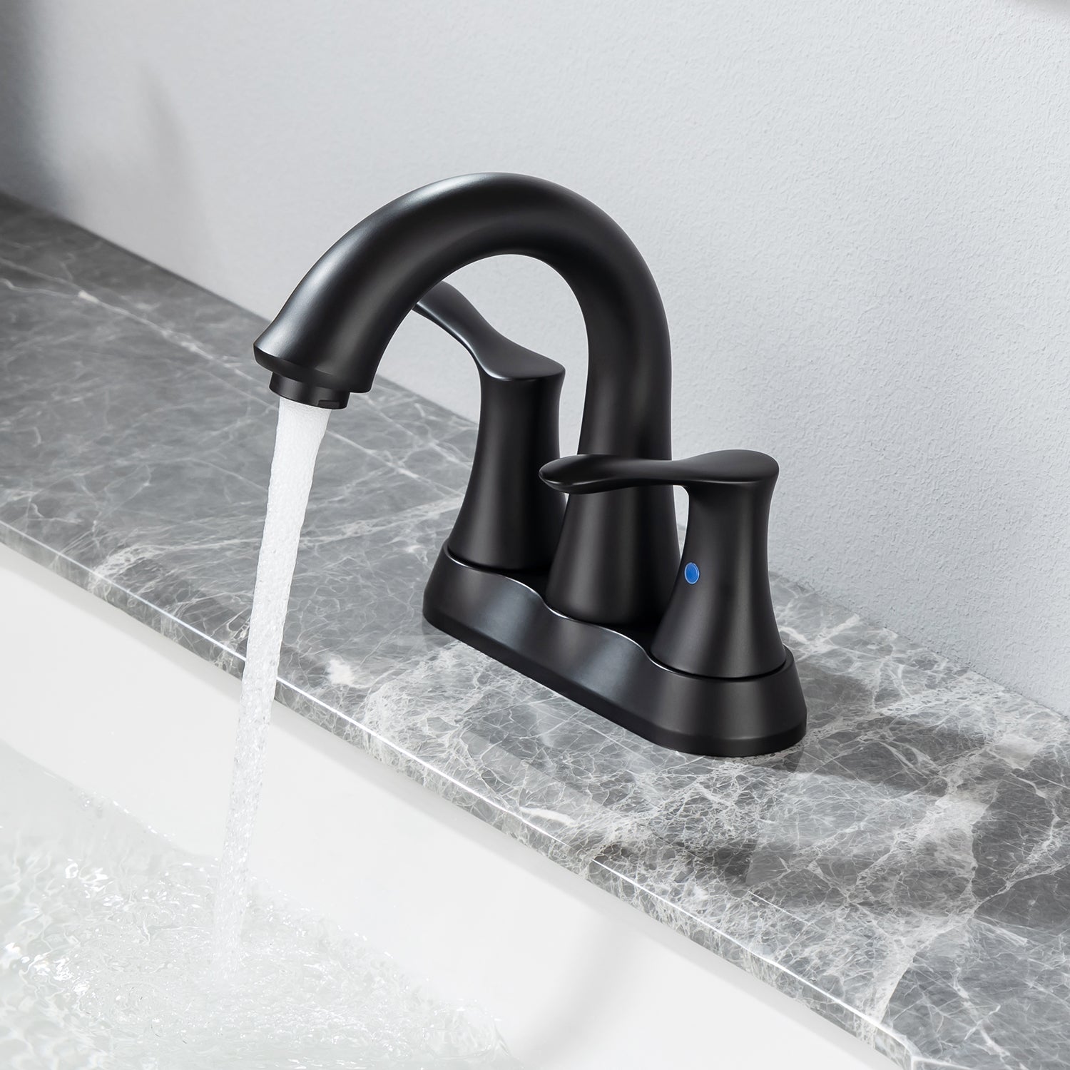 2-Handle Centerset Bathroom Faucet with Drain Assembly