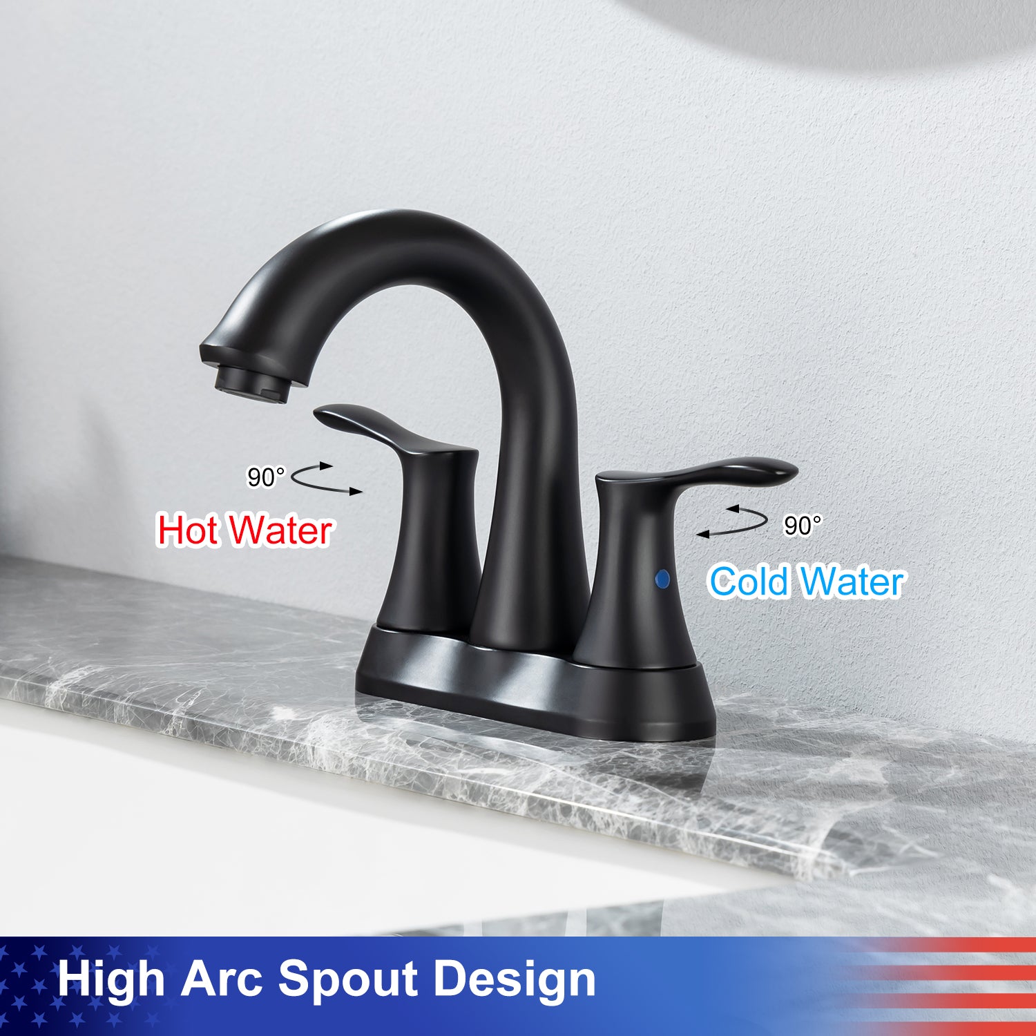 2-Handle Centerset Bathroom Faucet with Drain Assembly