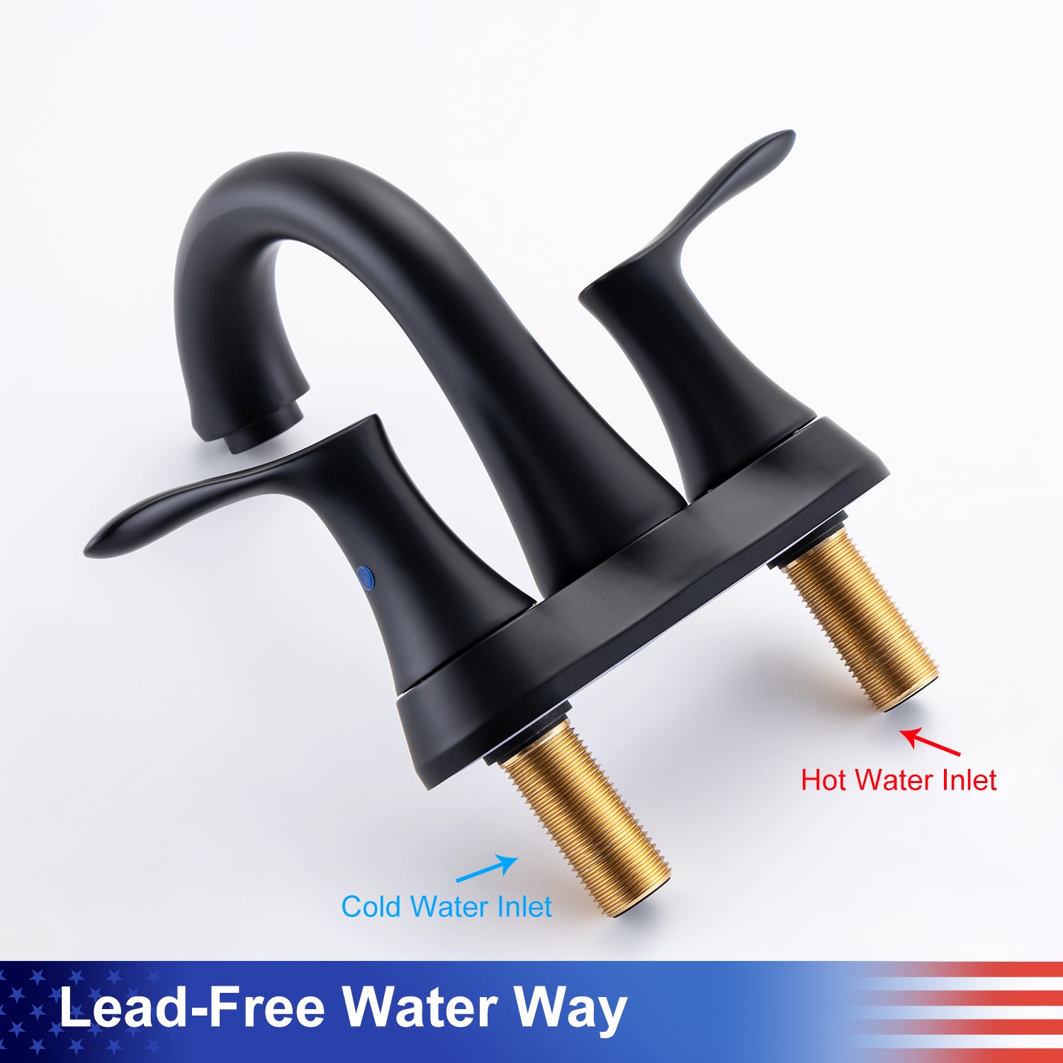 2-Handle Centerset Bathroom Faucet with Drain Assembly