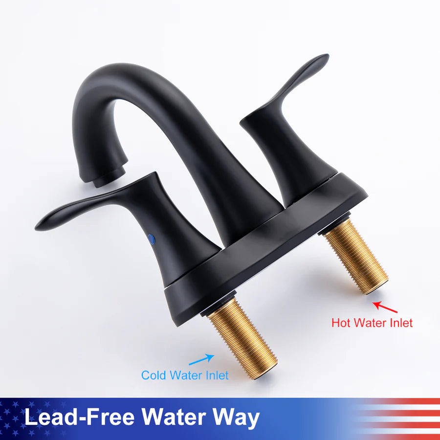 2-Handle Centerset Bathroom Faucet with Drain Assembly, Chrome