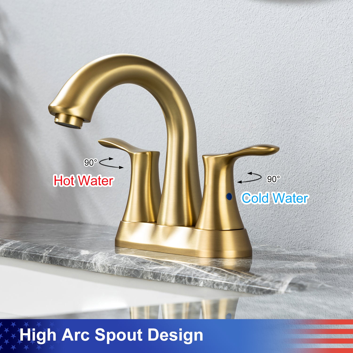 2-Handle Centerset Bathroom Faucet with Drain Assembly