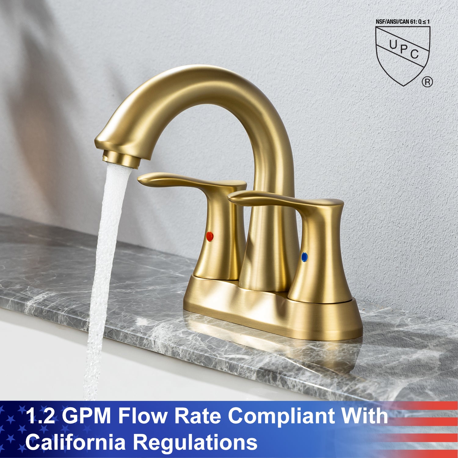 2-Handle Centerset Bathroom Faucet with Drain Assembly