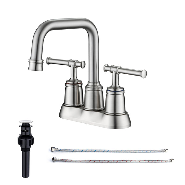 [Rainlex RX3008] Centerset Faucet 2-handle Bathroom Faucet with Drain Assembly