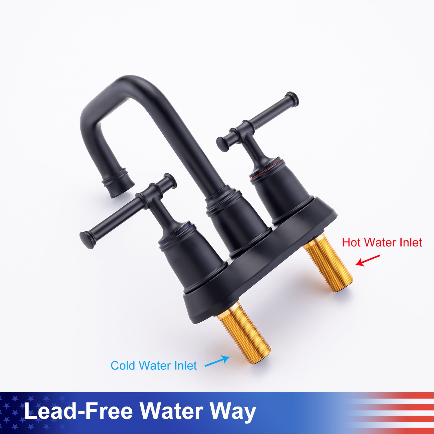 2-Handle Centerset Bathroom Faucet with Drain Assembly (S3008)
