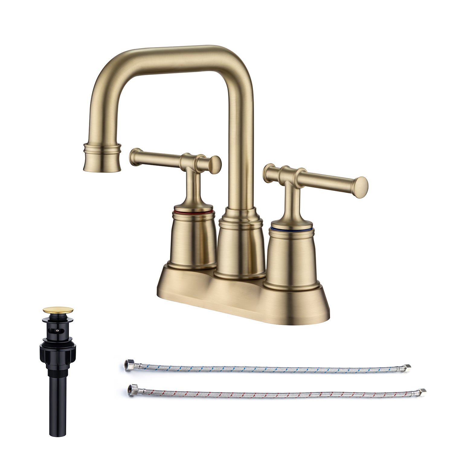 2-Handle Centerset Bathroom Faucet with Drain Assembly (S3008)
