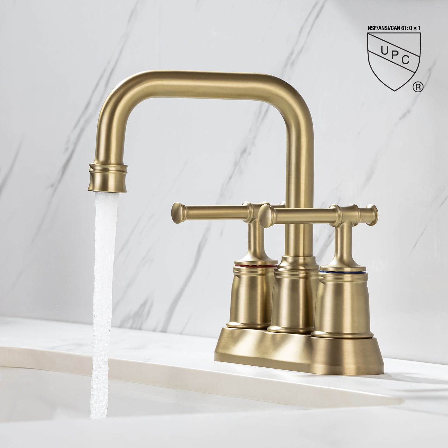 2-Handle Centerset Bathroom Faucet with Drain Assembly (S3008)