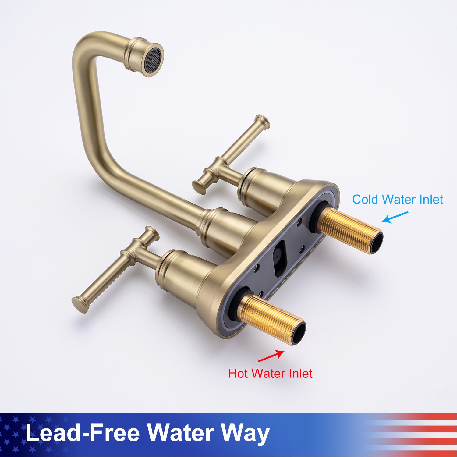 2-Handle Centerset Bathroom Faucet with Drain Assembly (S3008)