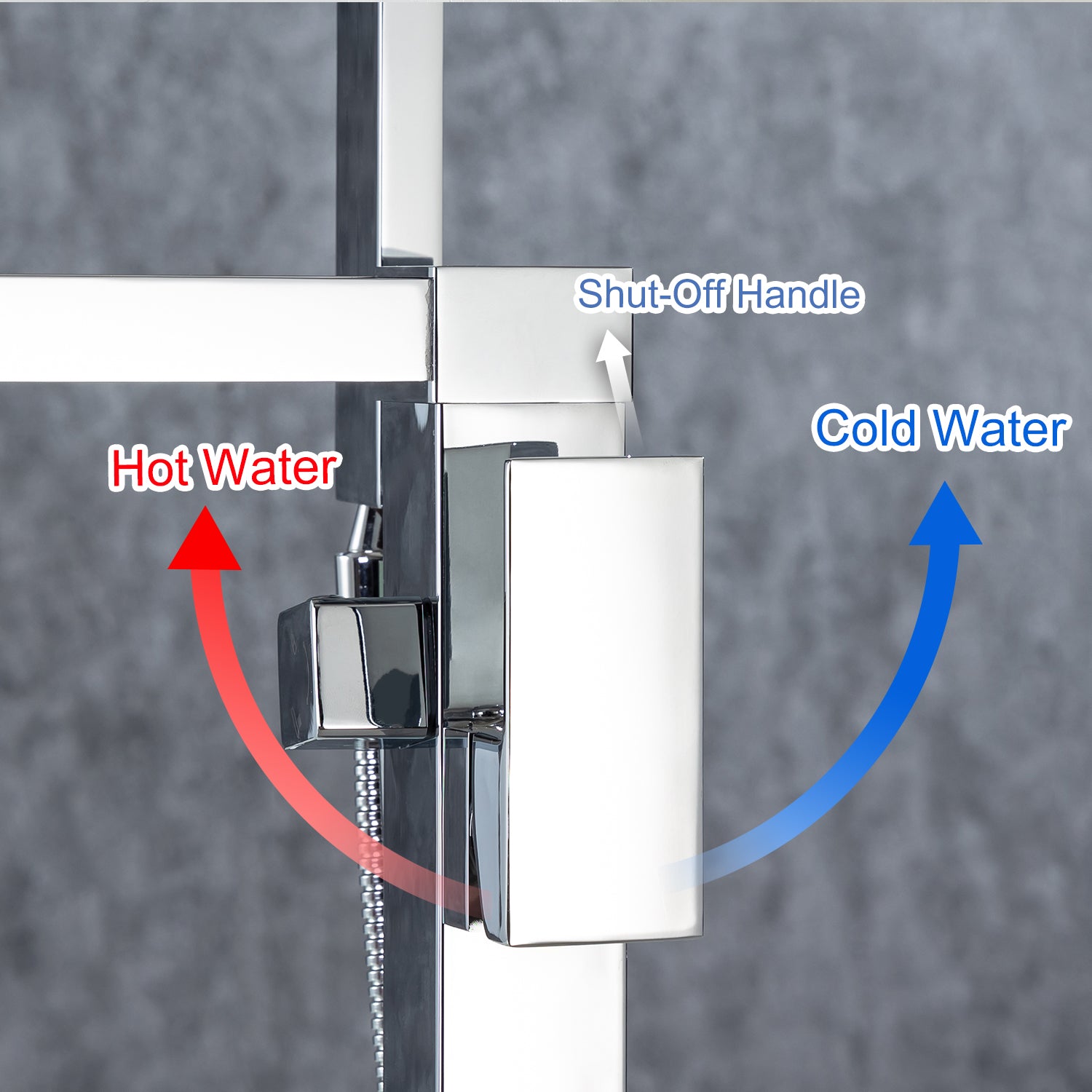 Single-Handle Floor-Mount Freestanding Tub Filler with Handheld Shower (S8002)