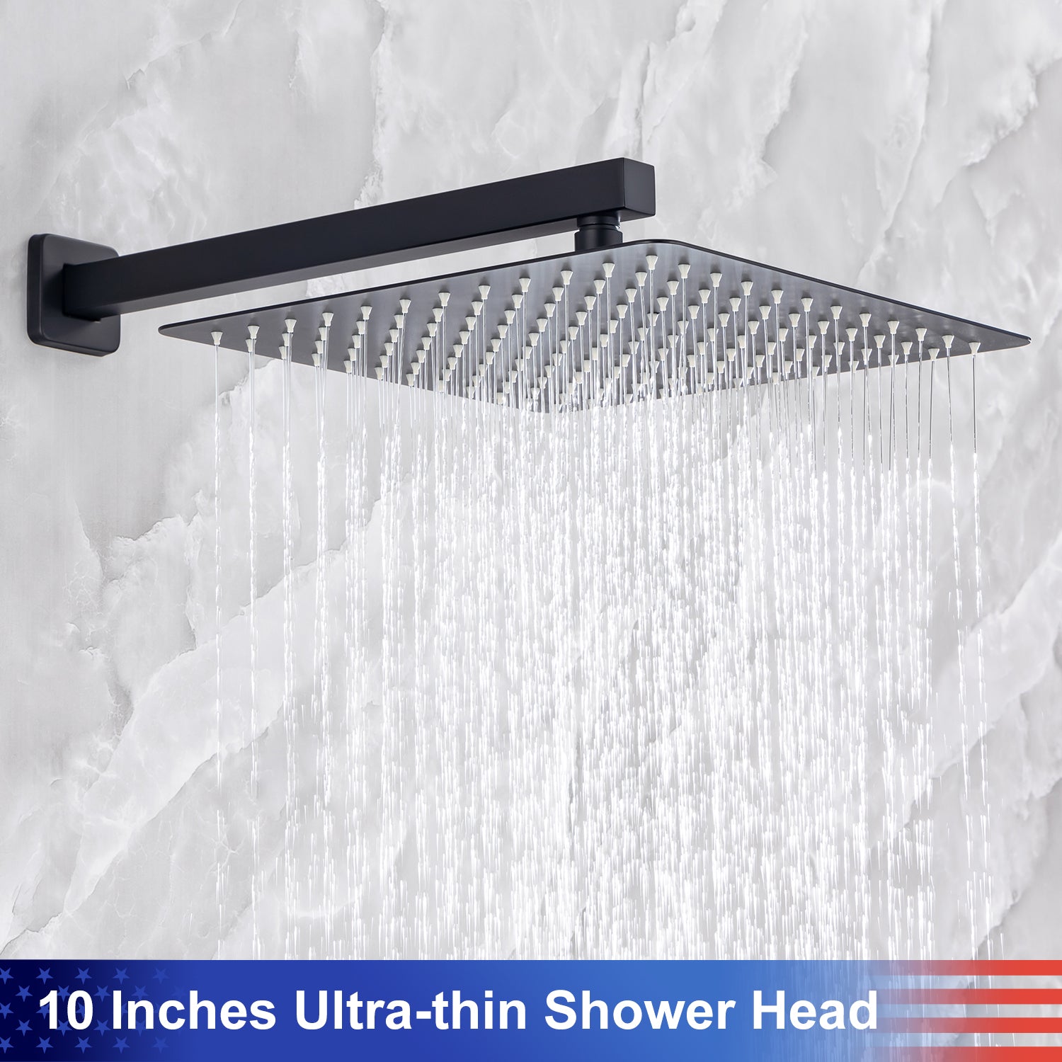 10" Shower Head 3-way Wall-Mount Square Shower Faucet with Rough-in Valve RX93103-10