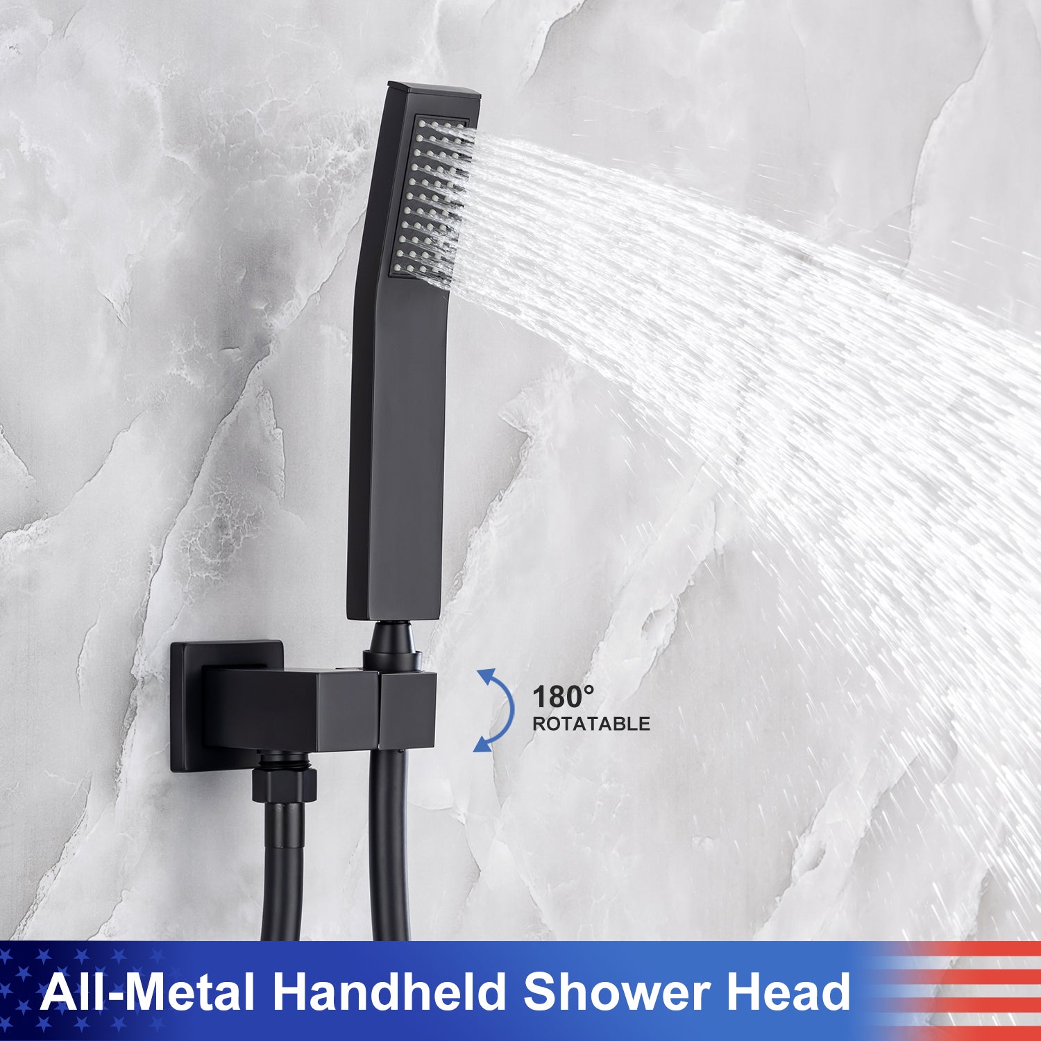 10" Shower Head 3-way Wall-Mount Square Shower Faucet with Rough-in Valve RX93103-10