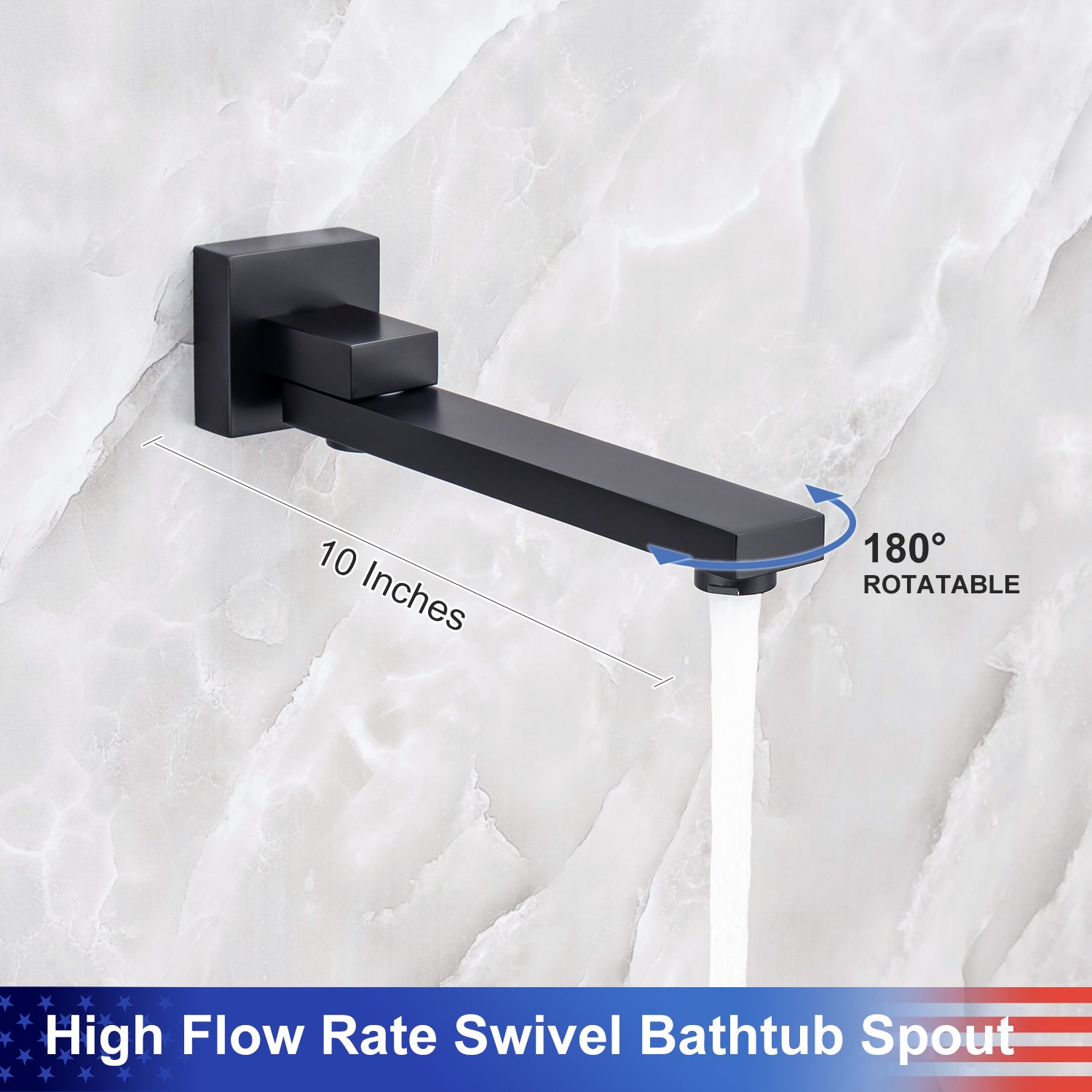 10" Shower Head 3-way Wall-Mount Square Shower Faucet with Rough-in Valve RX93103-10