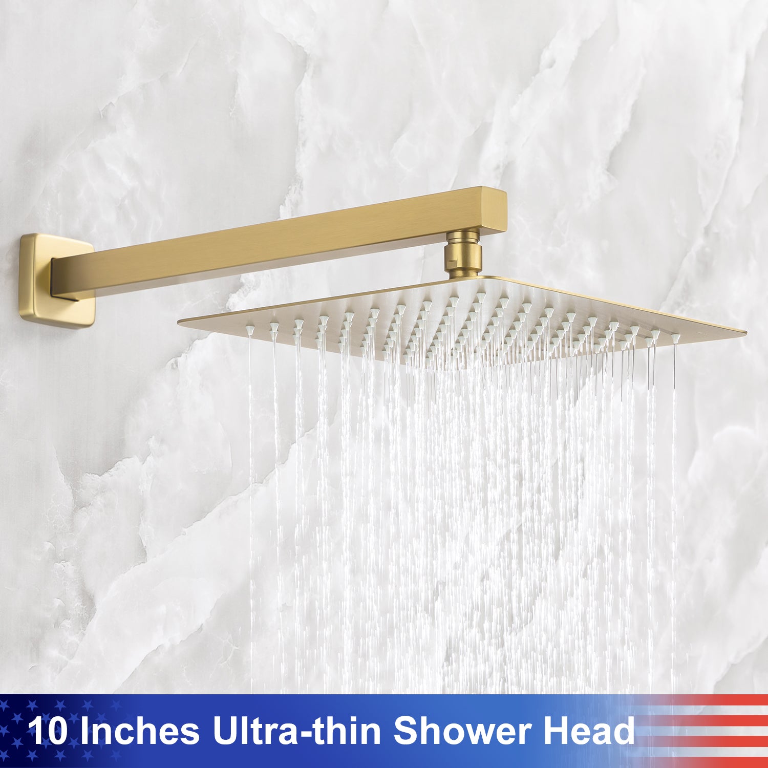 10" Shower Head 3-way Wall-Mount Square Shower Faucet with Rough-in Valve RX93103-10