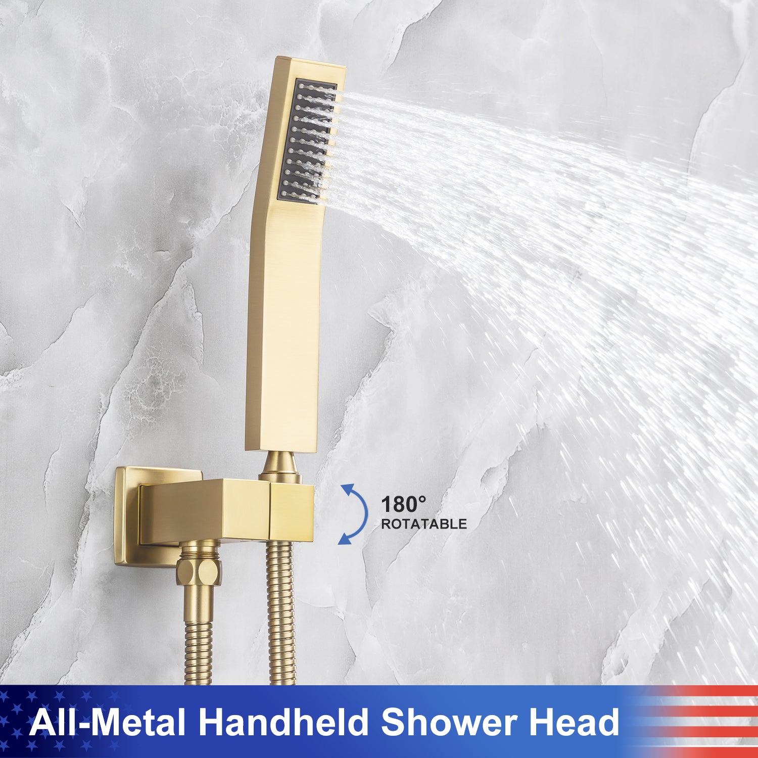 10" Shower Head 3-way Wall-Mount Square Shower Faucet with Rough-in Valve RX93103-10