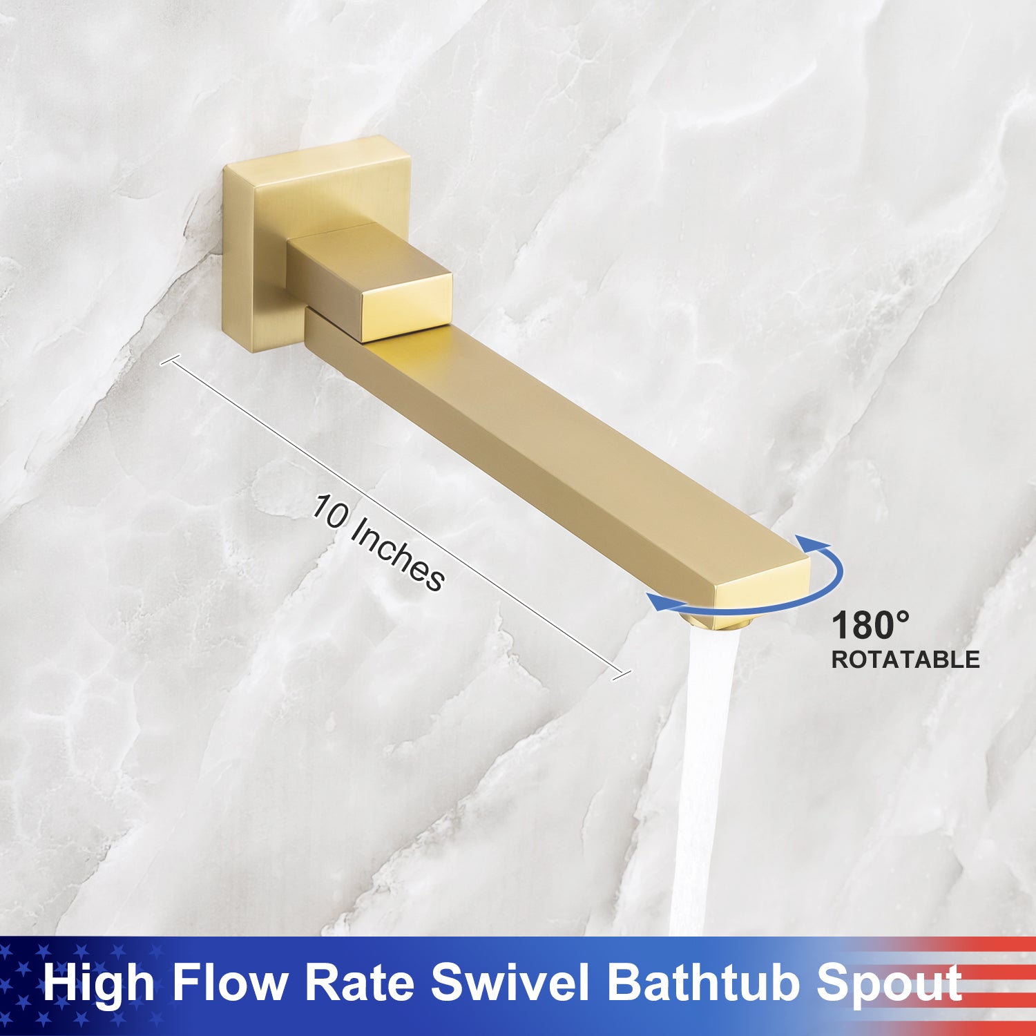 10" Square 3-Way Wall-Mount Shower System with Rough-in Valve (S93103)