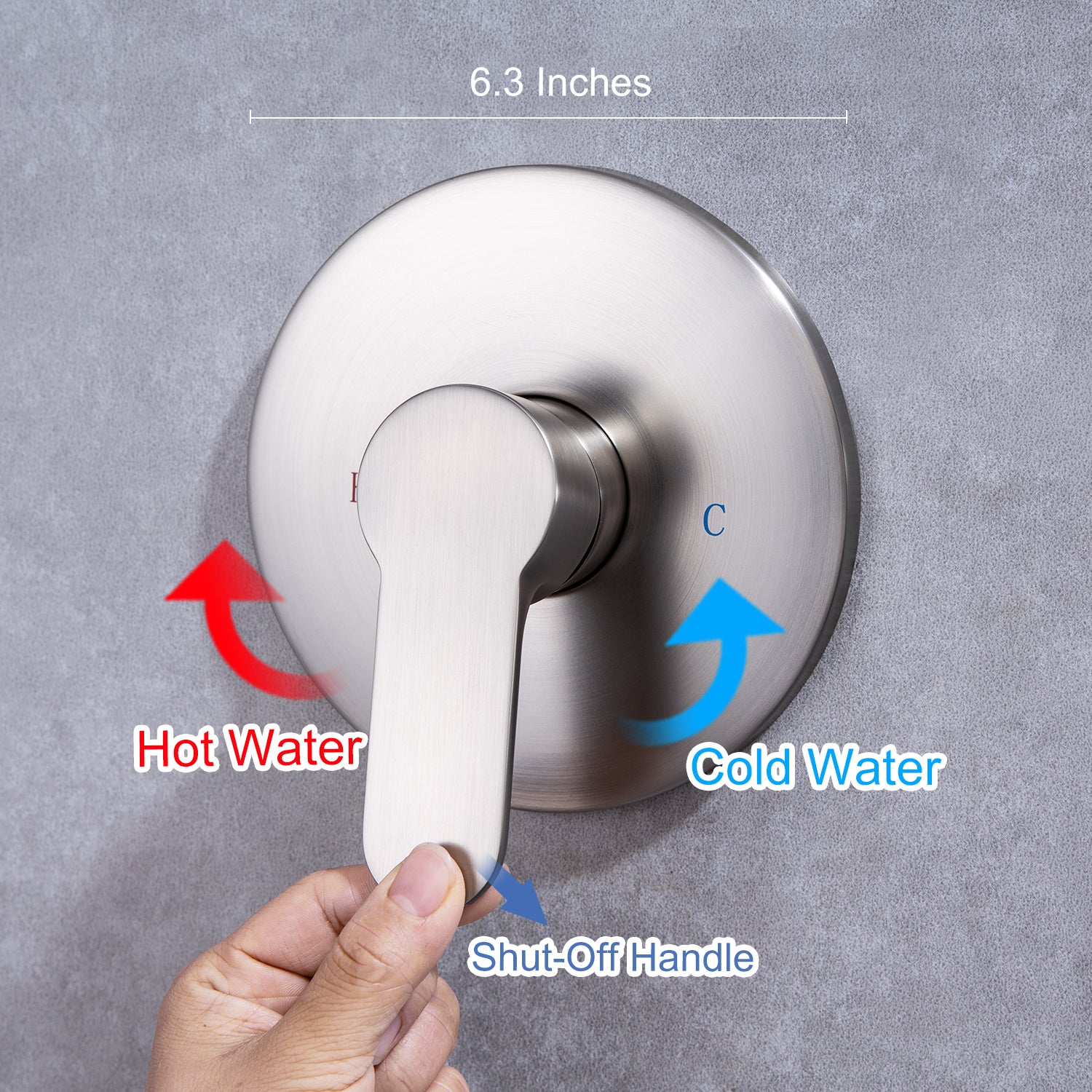 Rainlex round shower faucet with easy temperature control