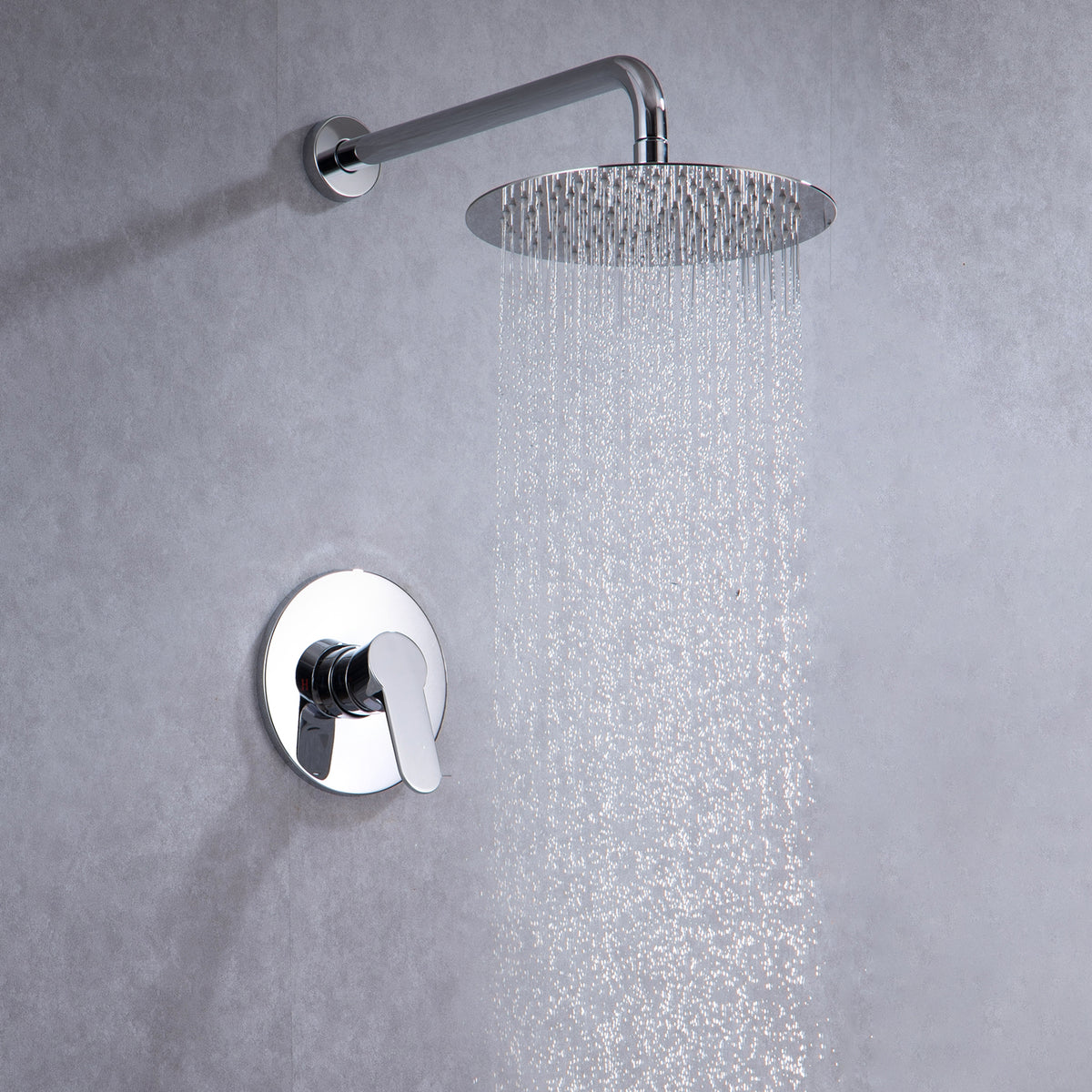Shower faucet with rough-in valve and chrome finish