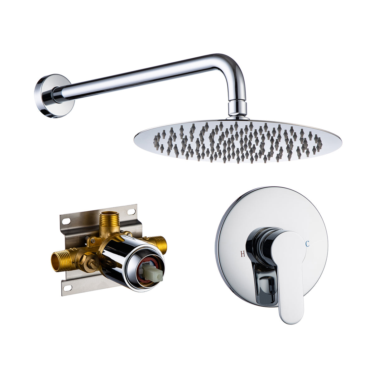 Close-up of Rainlex shower faucet with sleek design