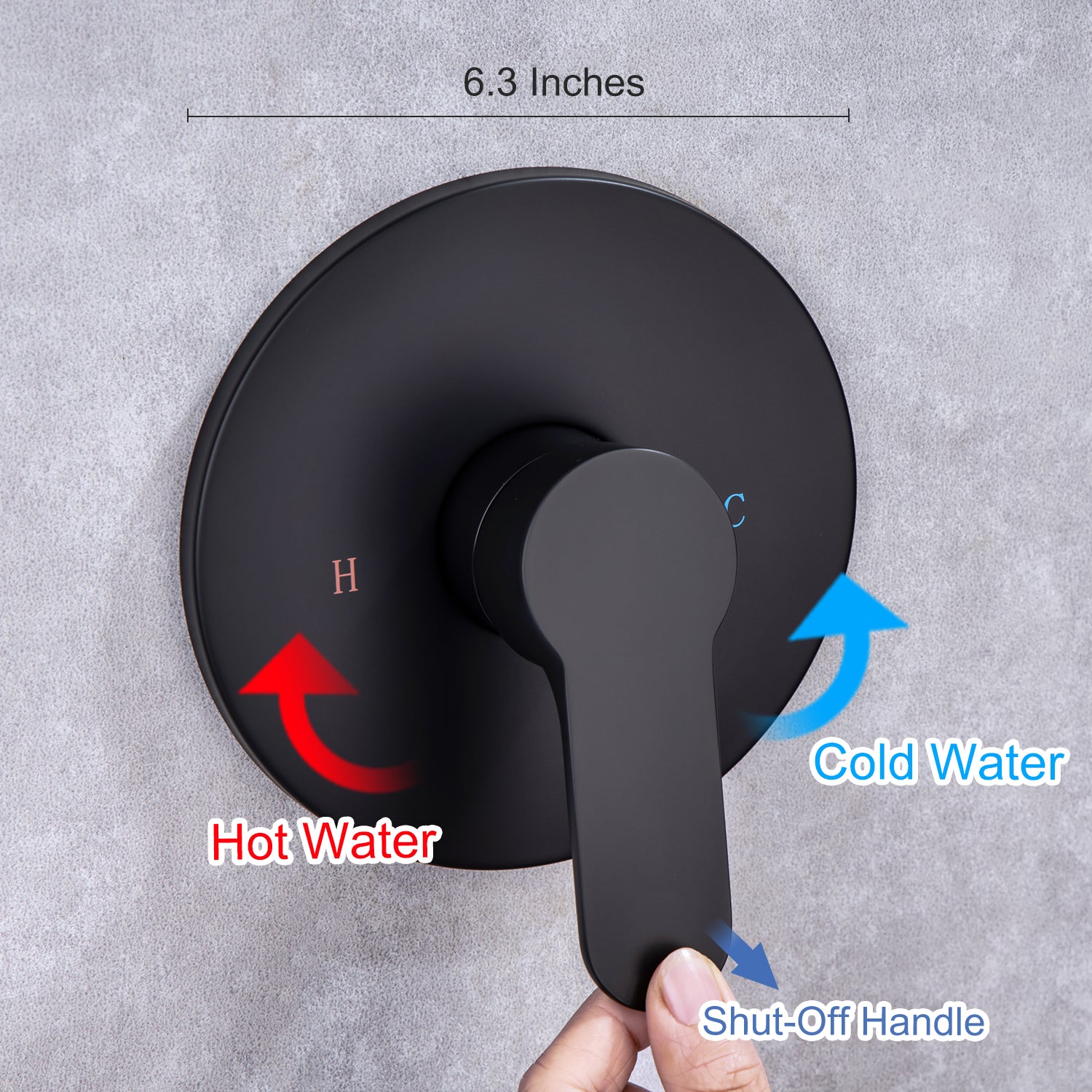 10" Shower Head Wall-Mount Round Shower Faucet with Rough-in Valve RX96201-10