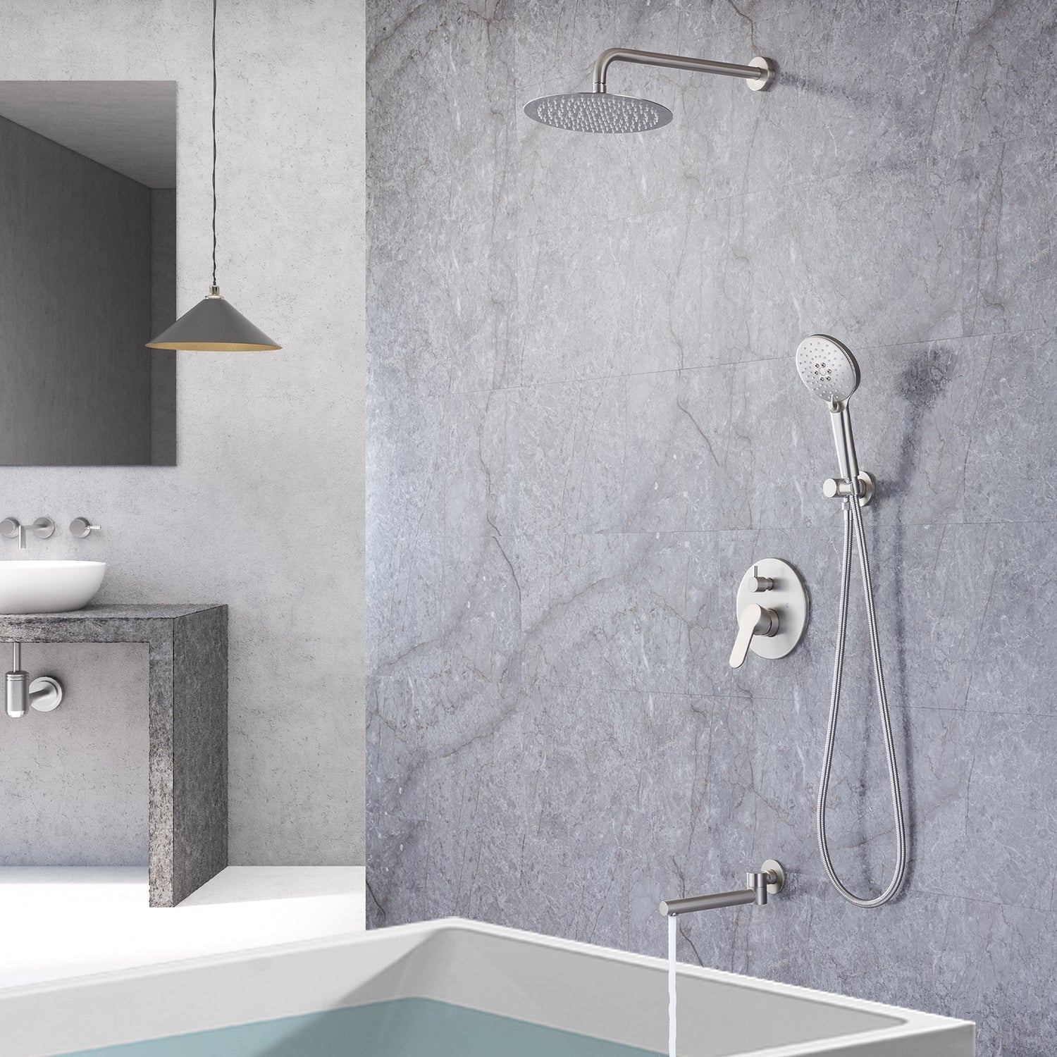 Rainlex 10" round shower head with a sleek design
